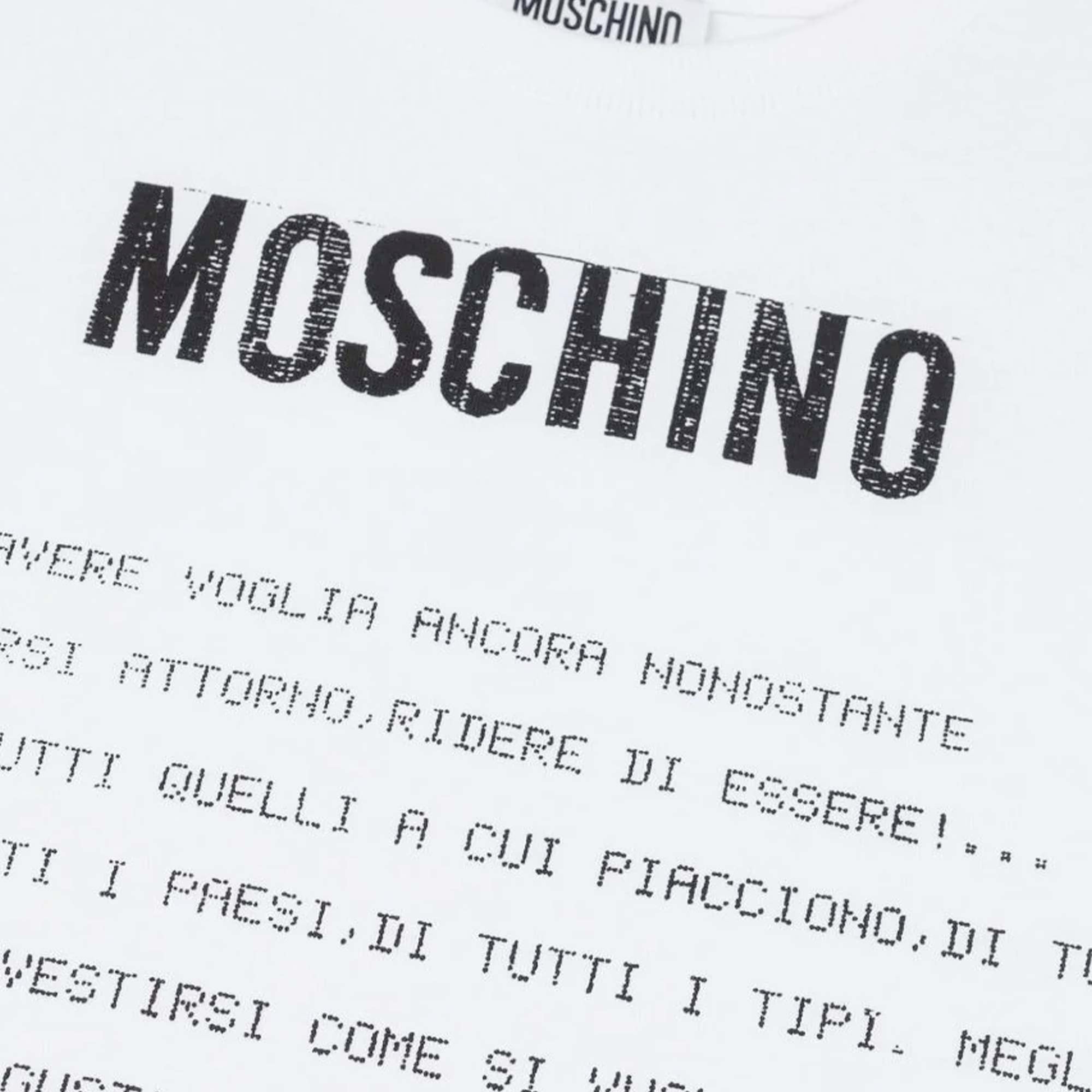 T-shirt Bianca Firmata MOSCHINO - annameglio.com abbigliamento moda