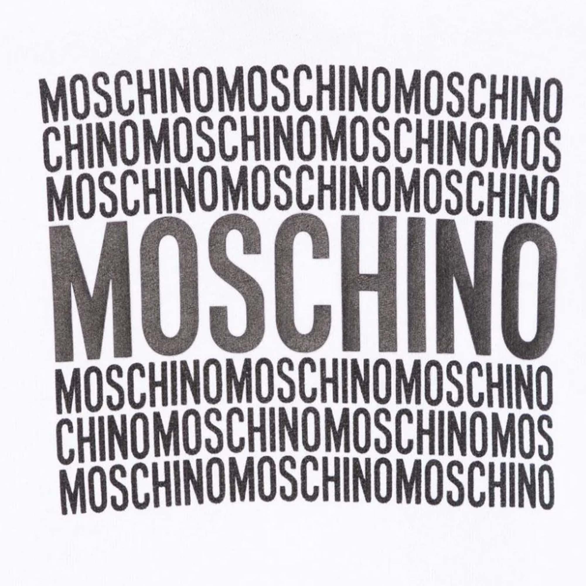 Felpa Bianca Con Cappuccio Firmata MOSCHINO - annameglio.com abbigliamento moda