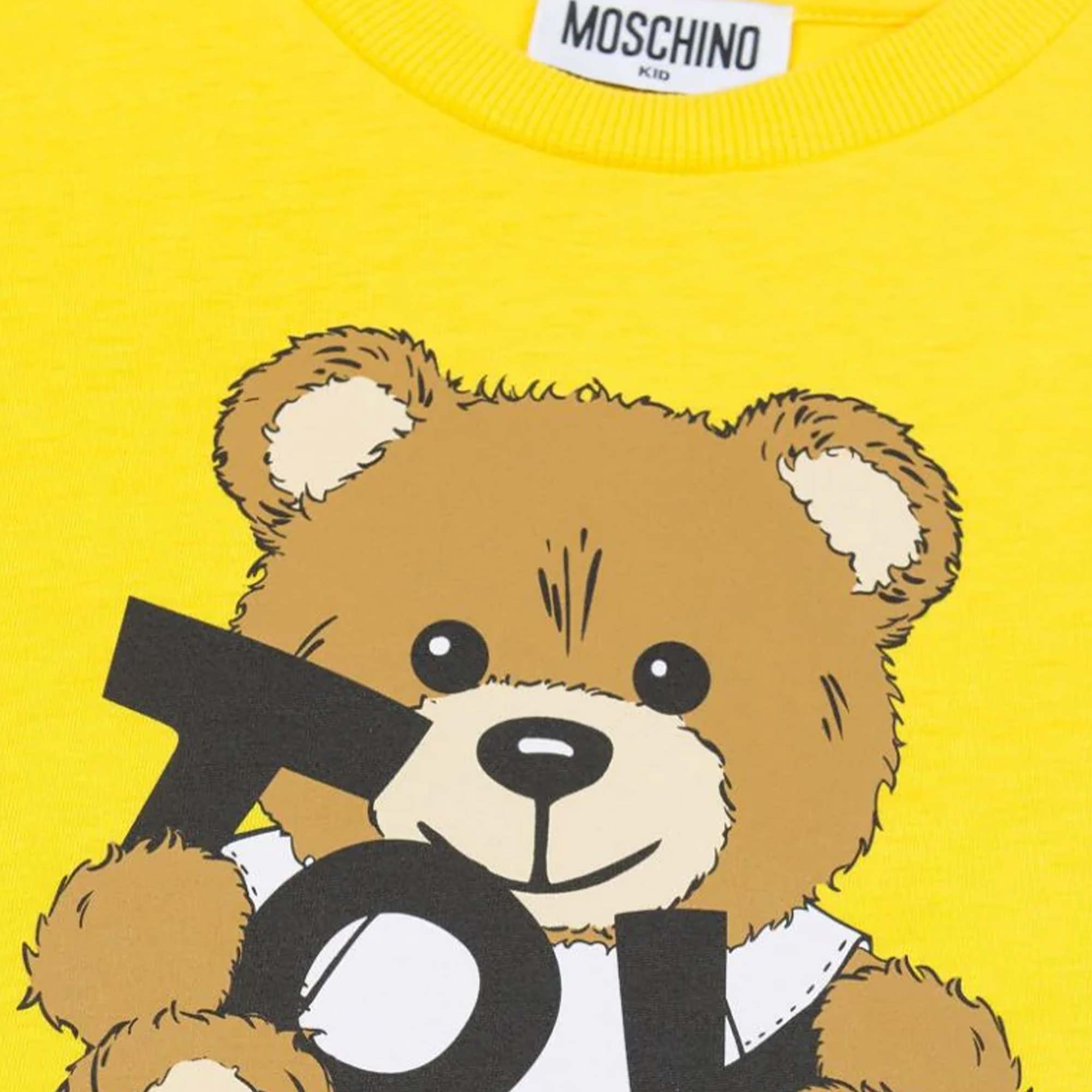T-shirt Gialla Firmata MOSCHINO - annameglio.com abbigliamento moda