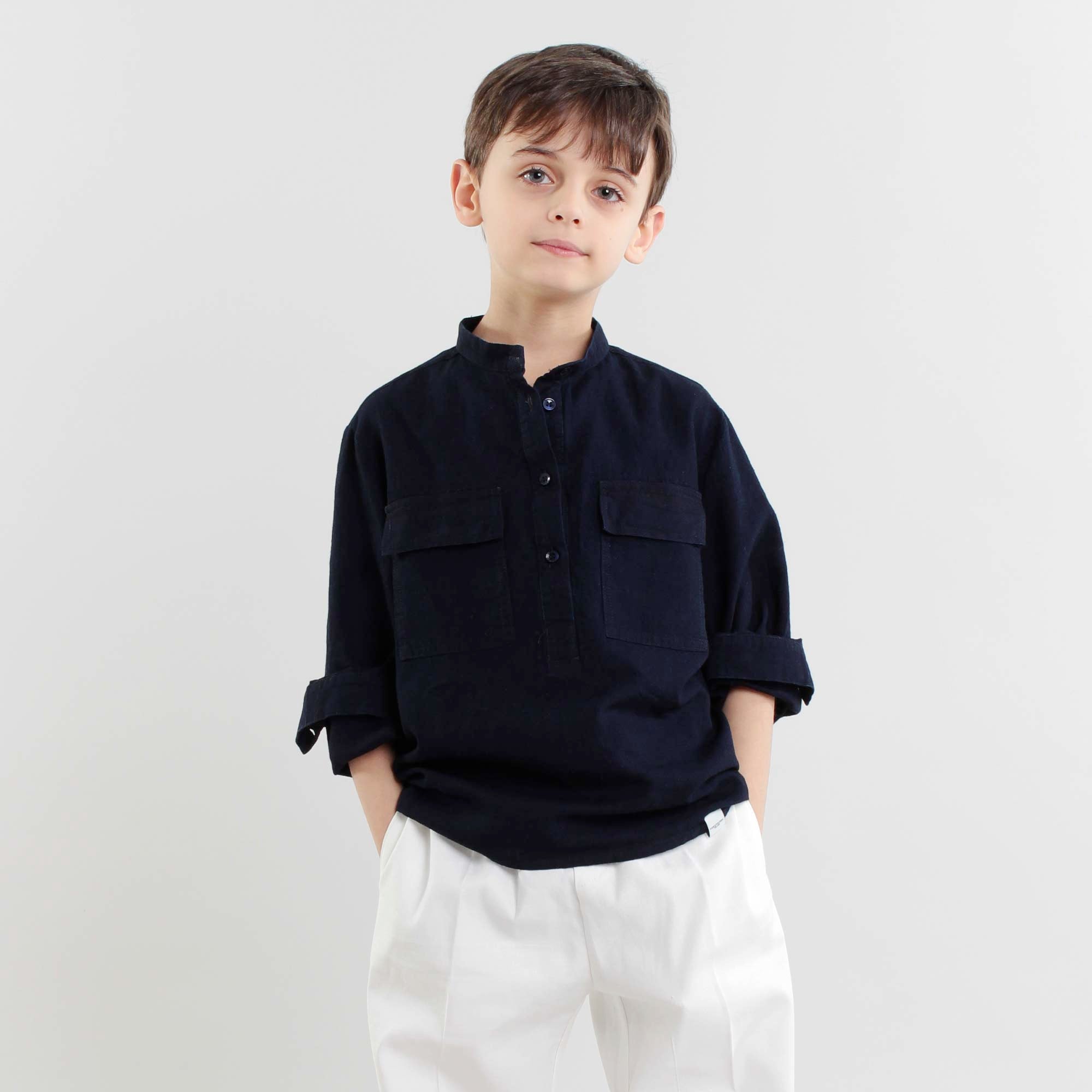 Camicia Nera In Lino Firmata Paolo Pecora - annameglio.com abbigliamento moda