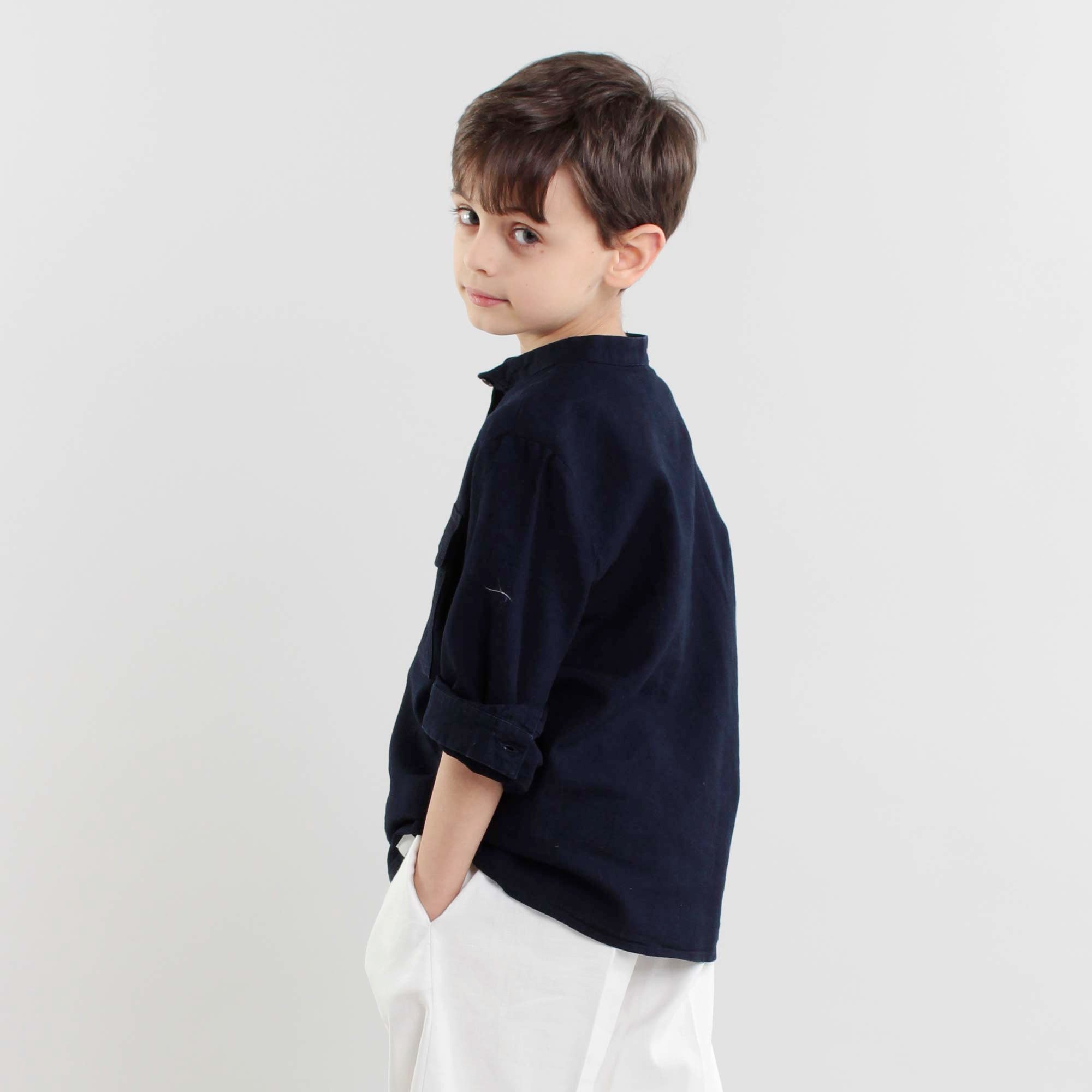 Camicia Nera In Lino Firmata Paolo Pecora - annameglio.com abbigliamento moda