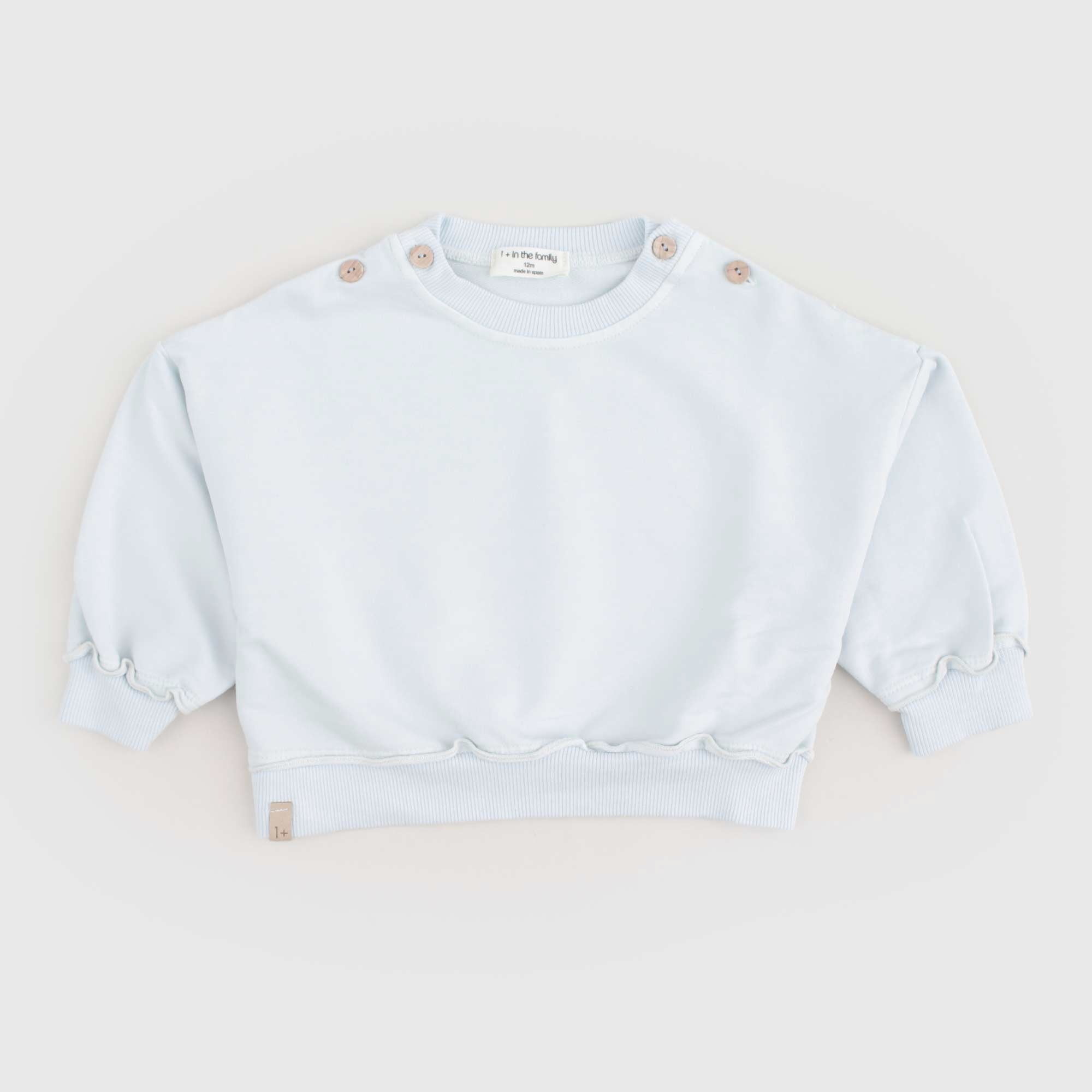 Felpa Celeste Firmata ONE MORE IN THE FAMILY - annameglio.com abbigliamento moda