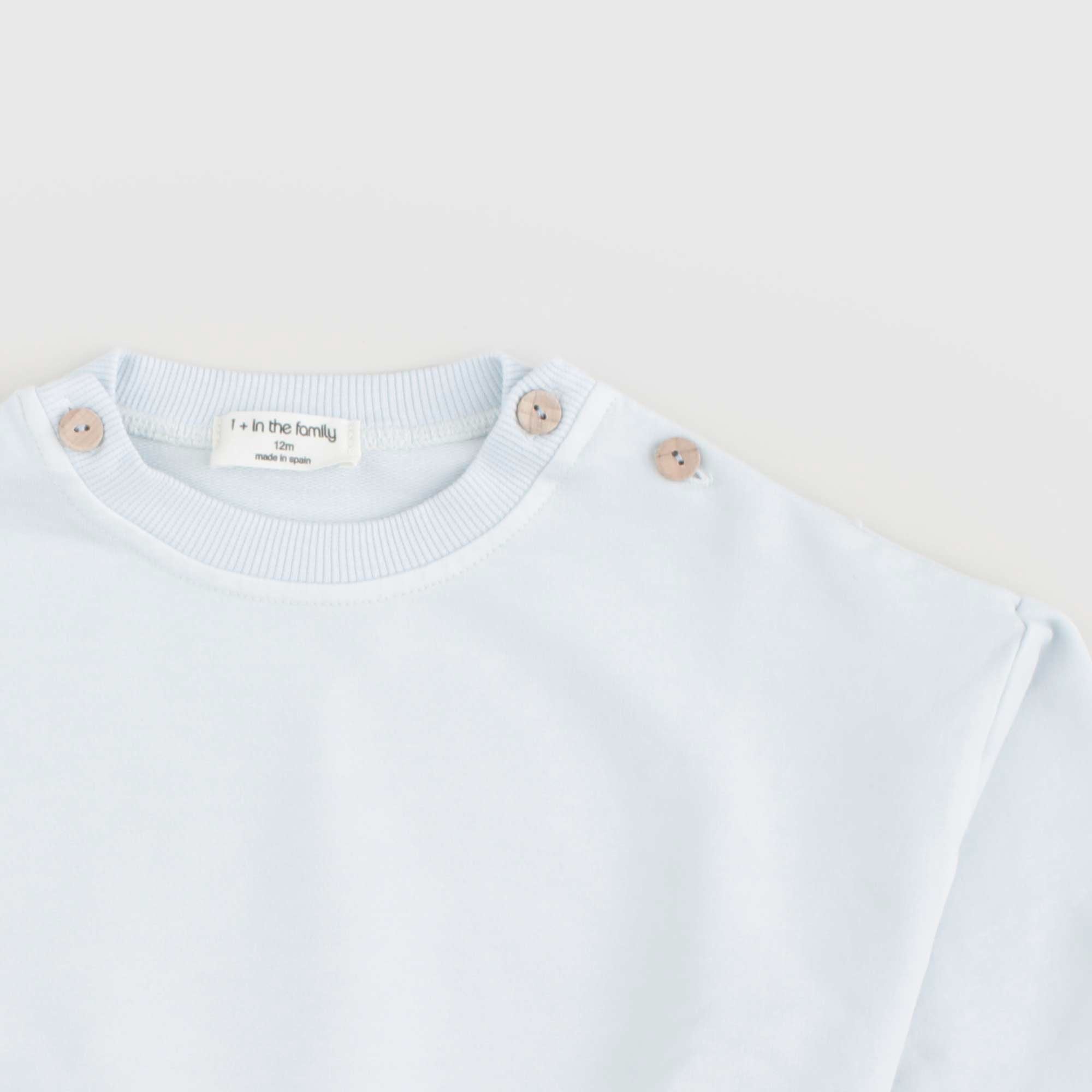 Felpa Celeste Firmata ONE MORE IN THE FAMILY - annameglio.com abbigliamento moda