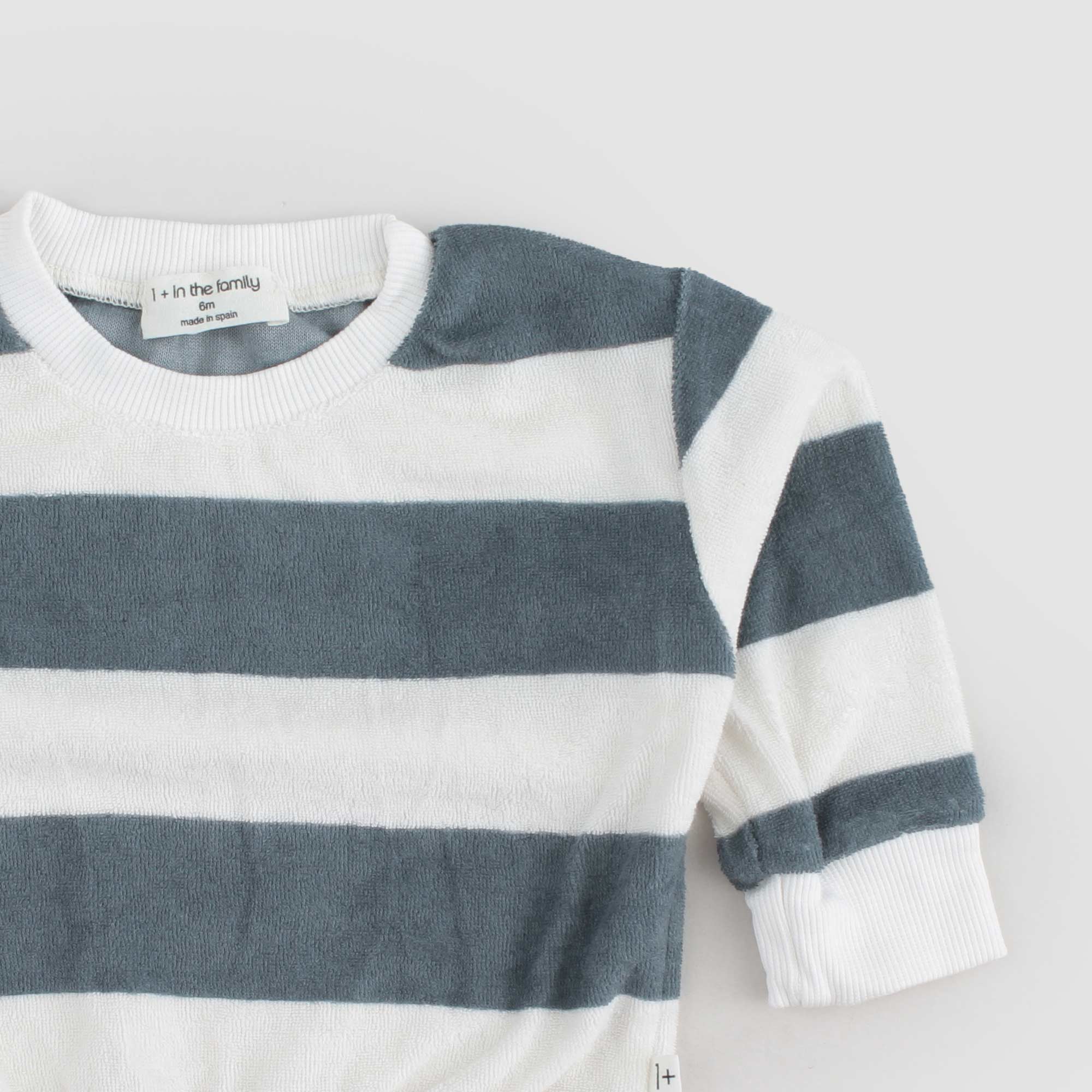 Maglia in ciniglia a righe latte e grigio - annameglio.com abbigliamento moda