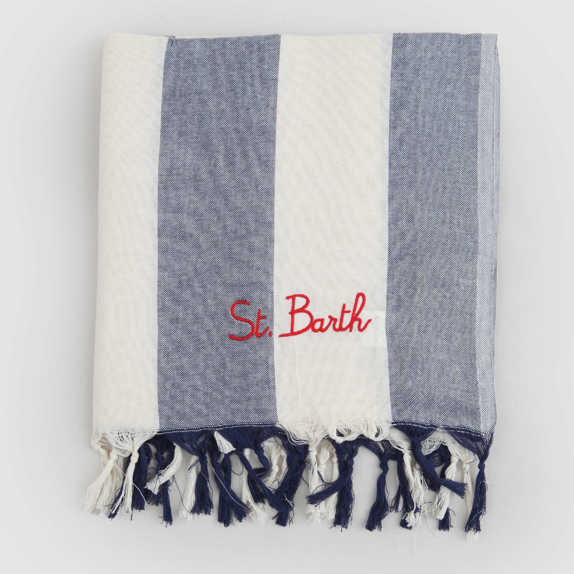 Telo A Righe Blu e Bianche Firmato MC2 SAINT BARTH - annameglio.com abbigliamento moda