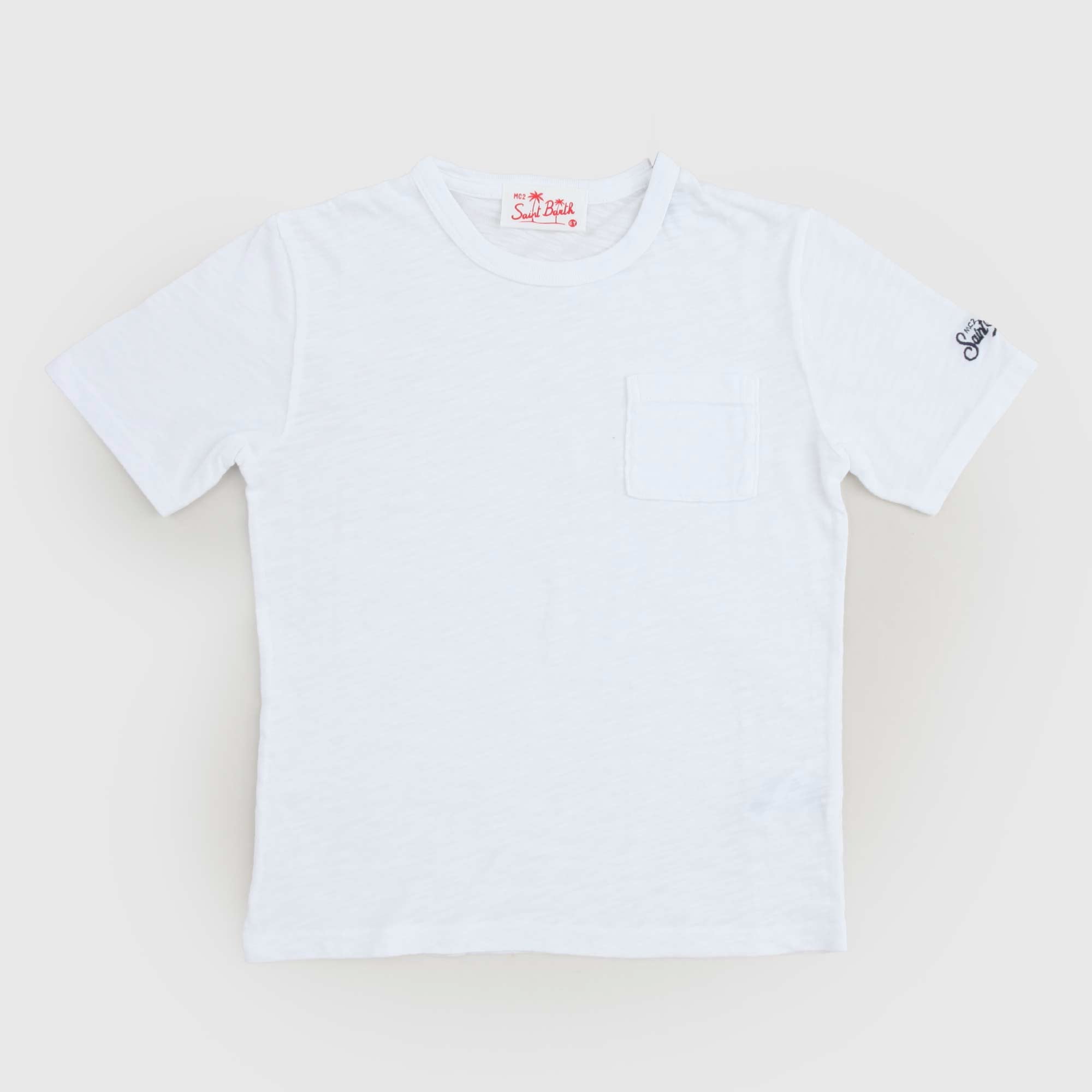 T-shirt Bianca Logo Firmata MC2 SAINT BARTH - annameglio.com abbigliamento moda