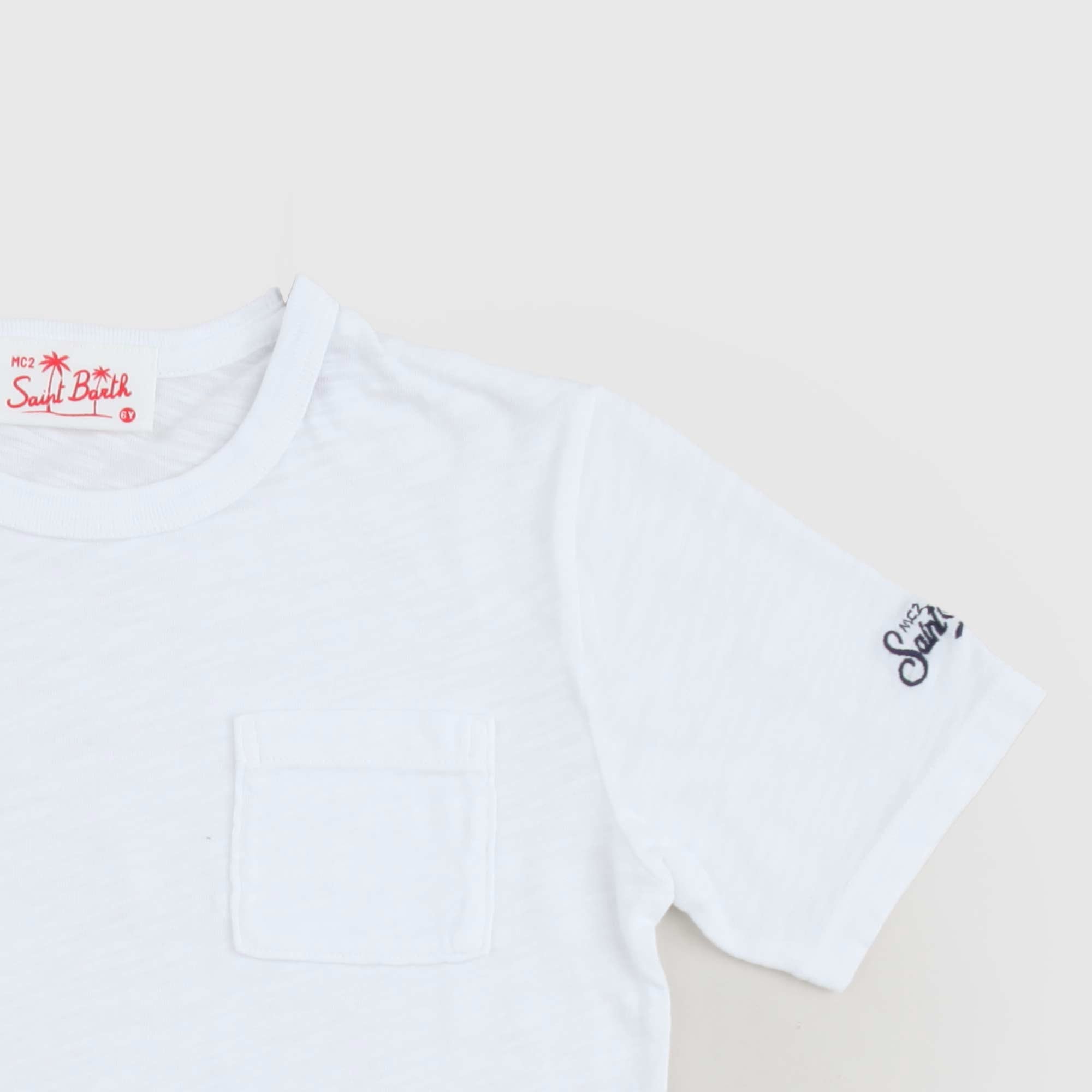 T-shirt Bianca Logo Firmata MC2 SAINT BARTH - annameglio.com abbigliamento moda