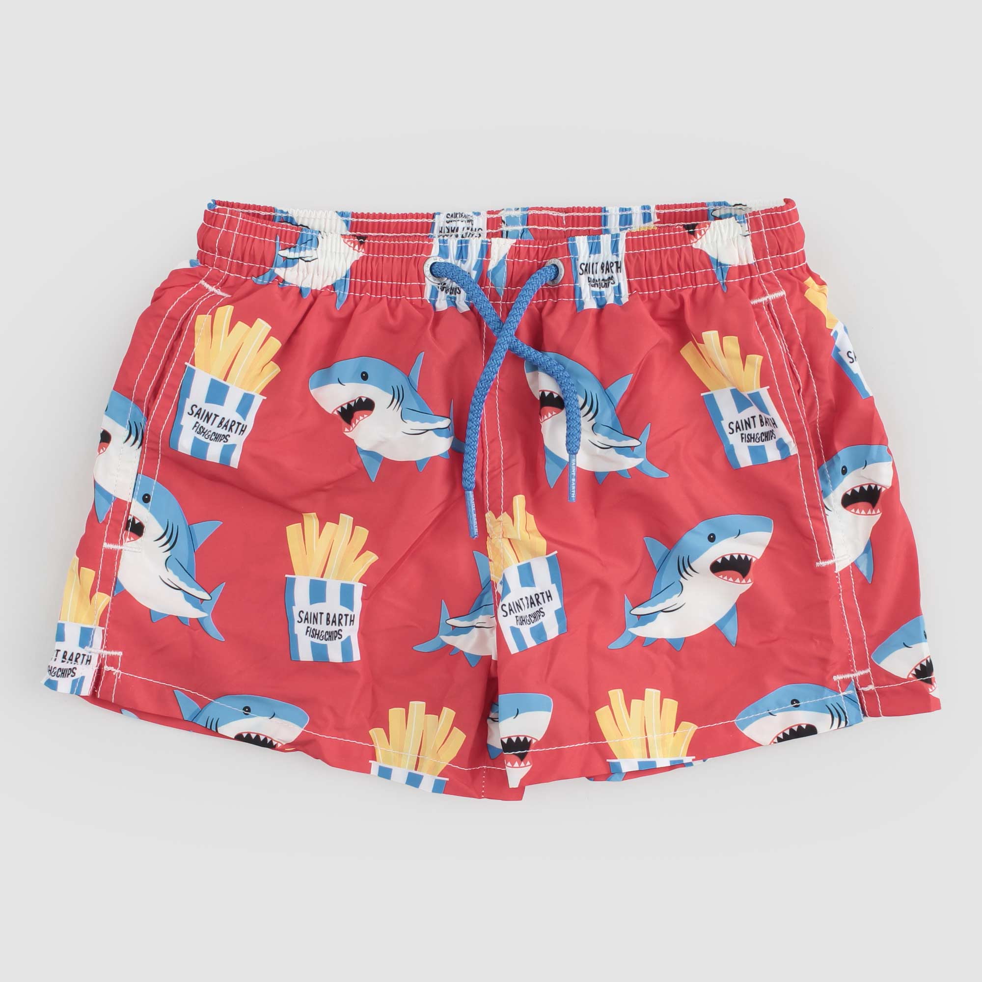 Costume Rosso Con Squali Firmato MC2 SAINT BARTH - annameglio.com abbigliamento moda