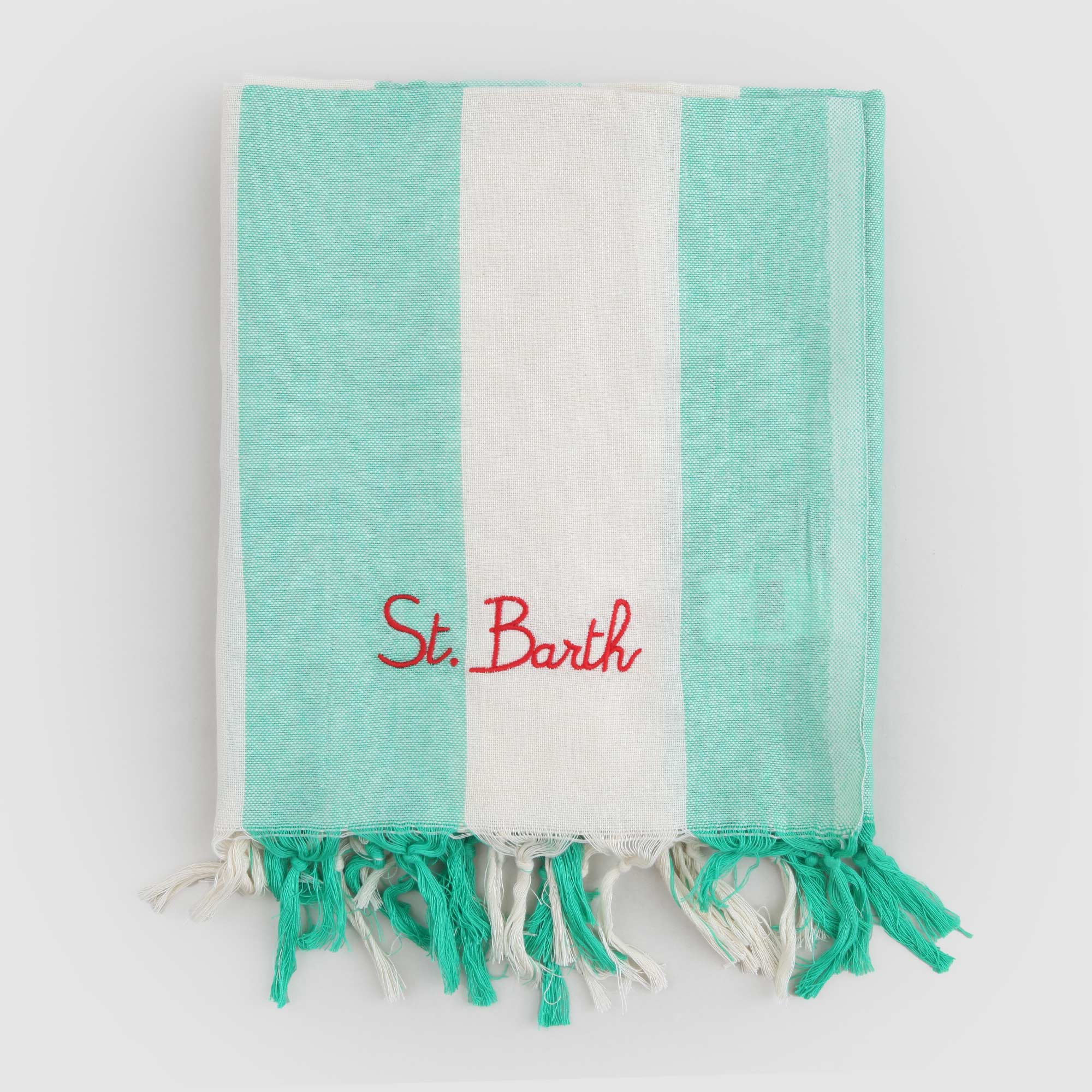 Telo Righe Verde e Bianche Firmato MC2 SAINT BARTH - annameglio.com abbigliamento moda