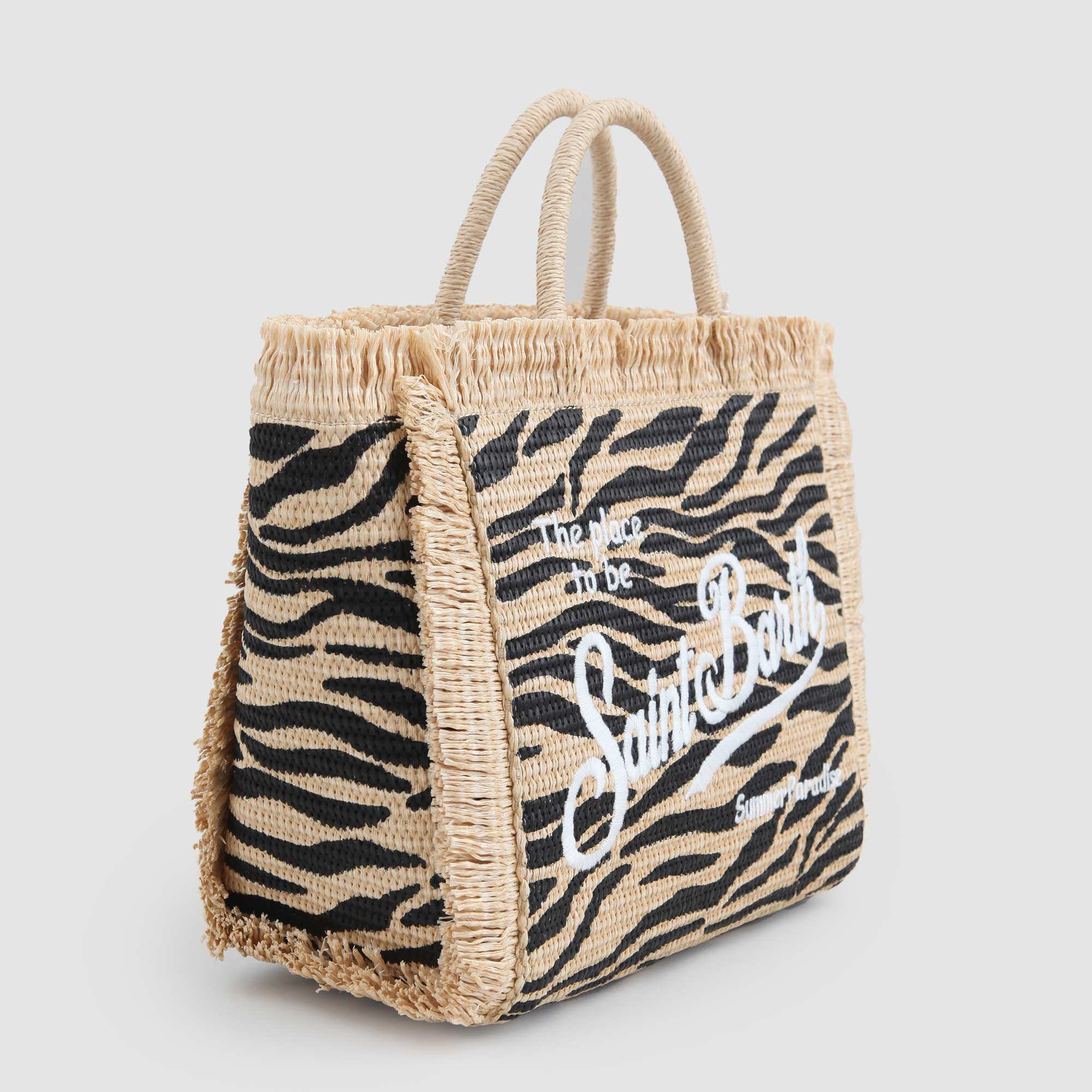 Borsa Colette Straw Zebrata Firmata MC2 SAINT BART - annameglio.com abbigliamento moda
