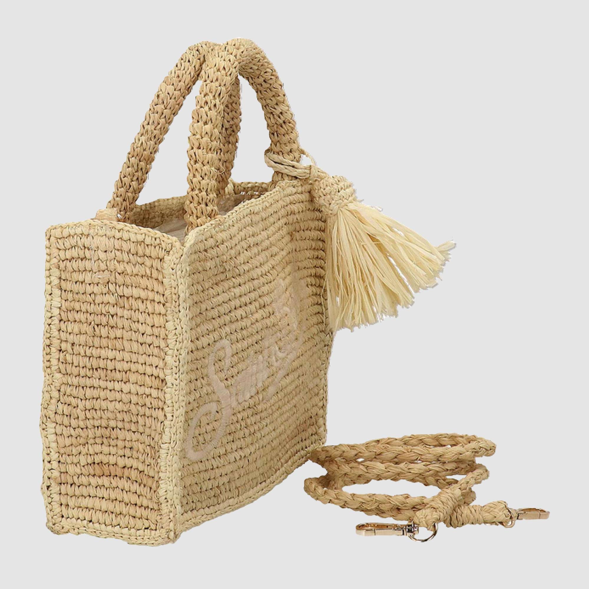 Borsa Vanity Mini Raffia Firmata MC2 SAINT BARTH - annameglio.com abbigliamento moda