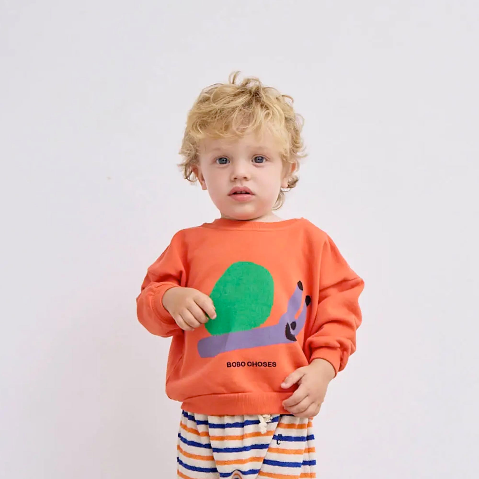Felpa Arancione Con Stampa Firmata BOBO CHOSES - annameglio.com abbigliamento moda