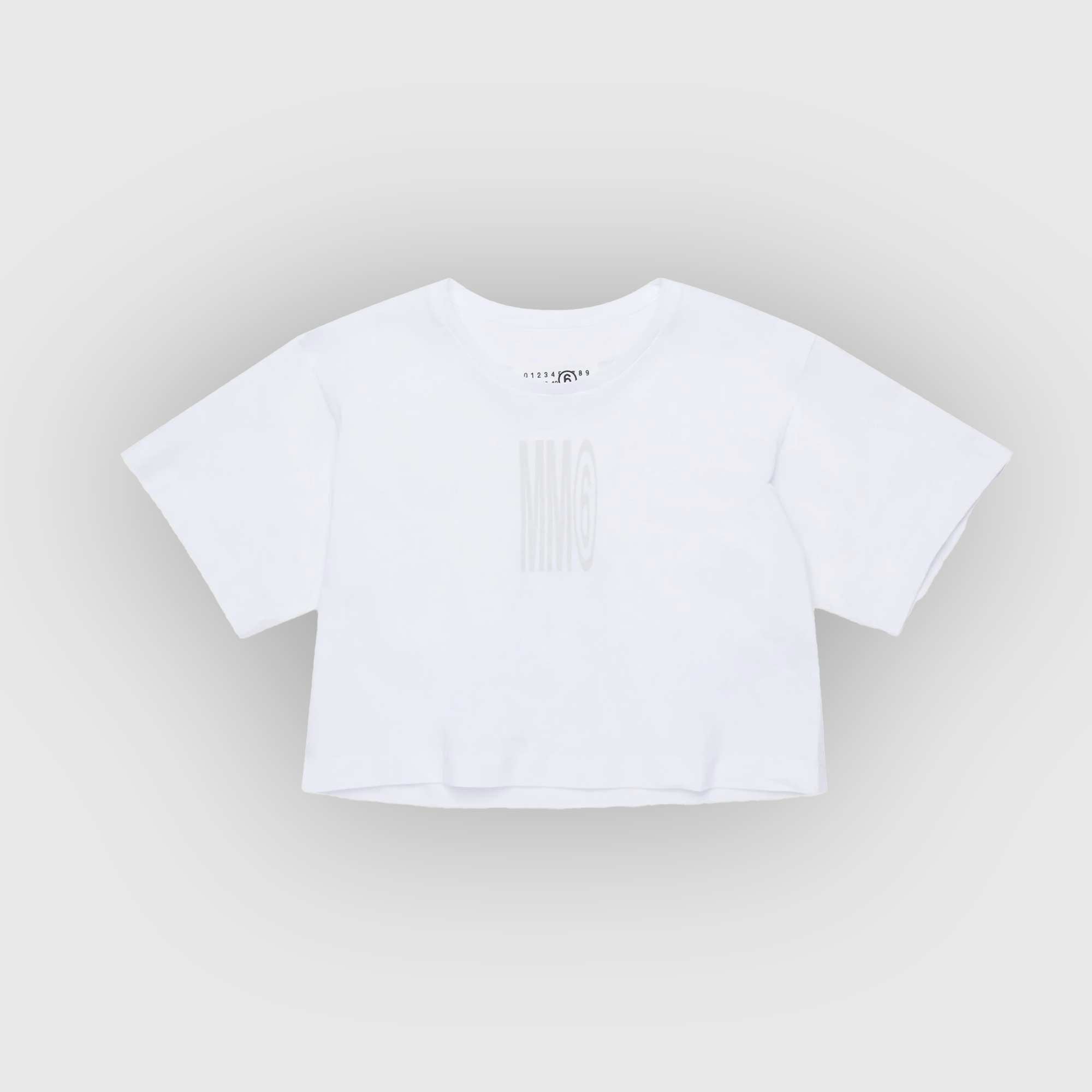 T-shirt Cropped Con Logo Firmata MM6 - annameglio.com abbigliamento moda