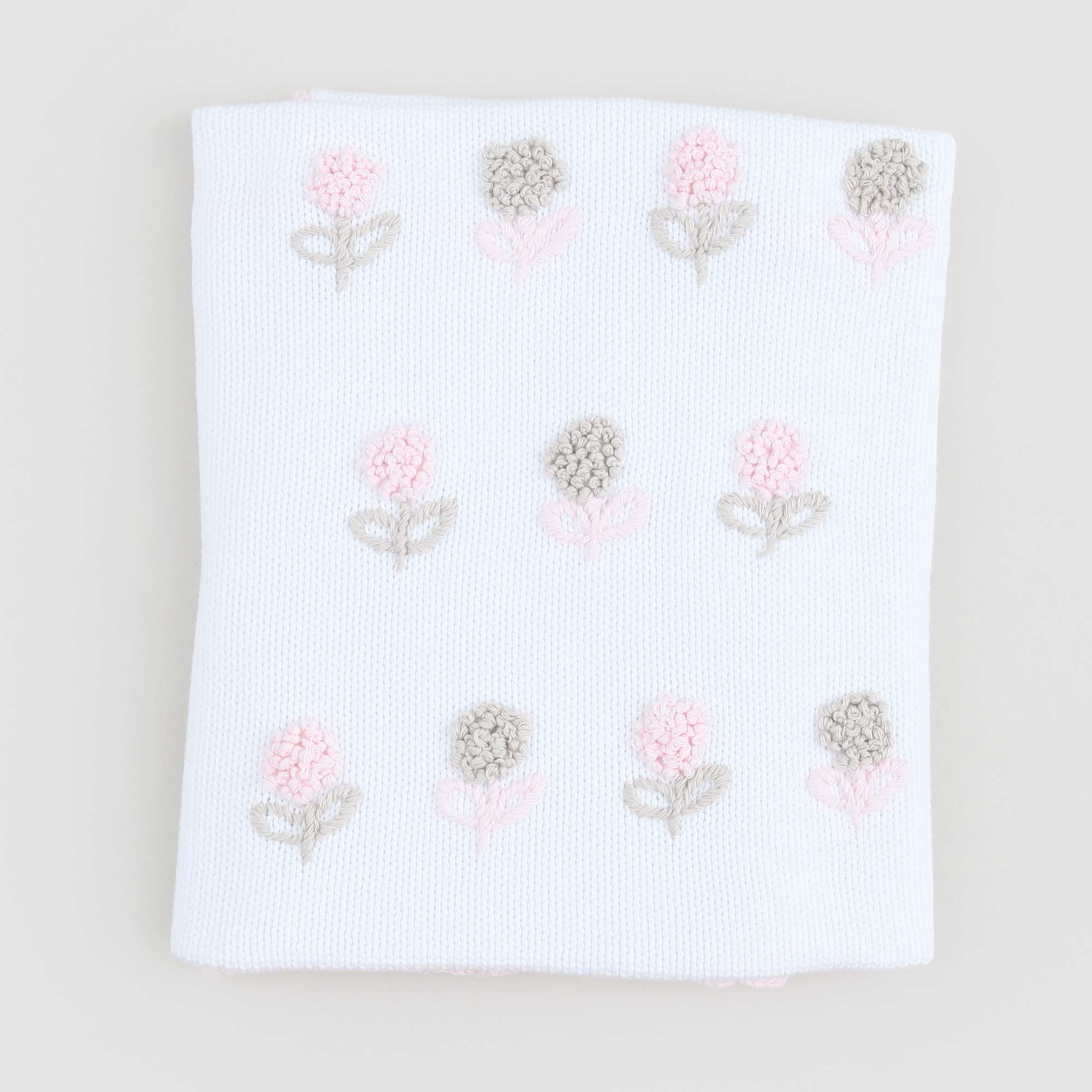 Copertina Bianca Con Ricami Rosa Firmata COLIBRI - annameglio.com abbigliamento moda