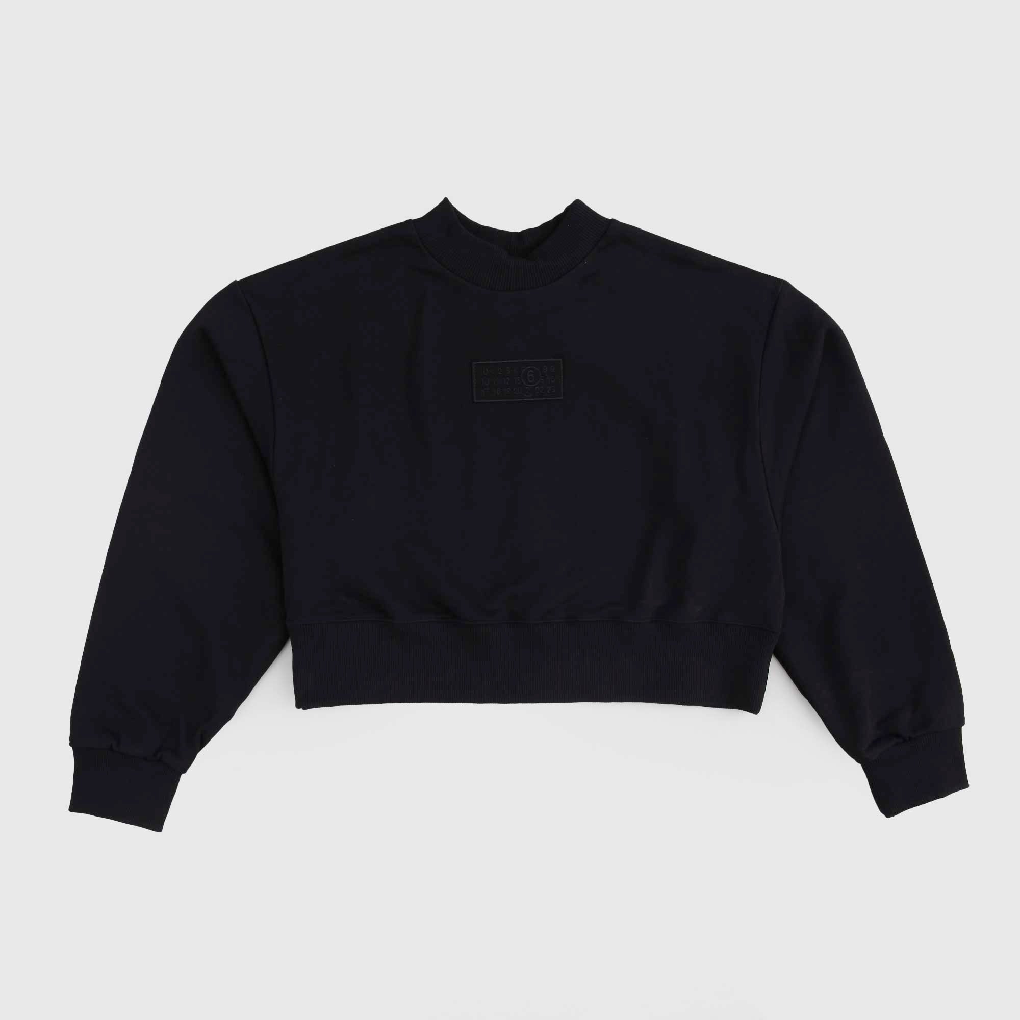 Felpa Nera Cropped Firmata MM6 MAISON MARGIELA - annameglio.com abbigliamento moda