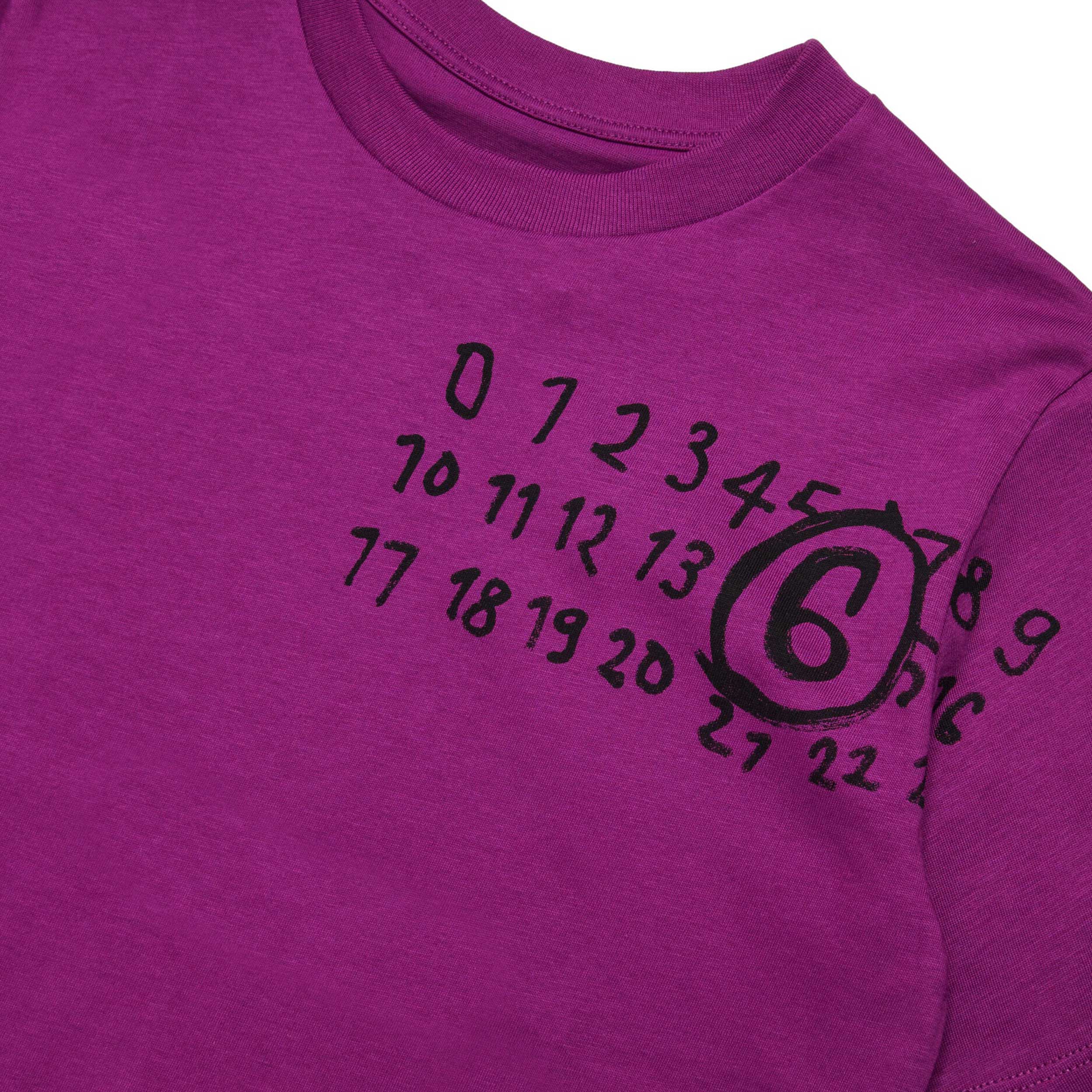 T-Shirt Fucsia In Jersey Con Logo Firmata MM6 - annameglio.com abbigliamento moda