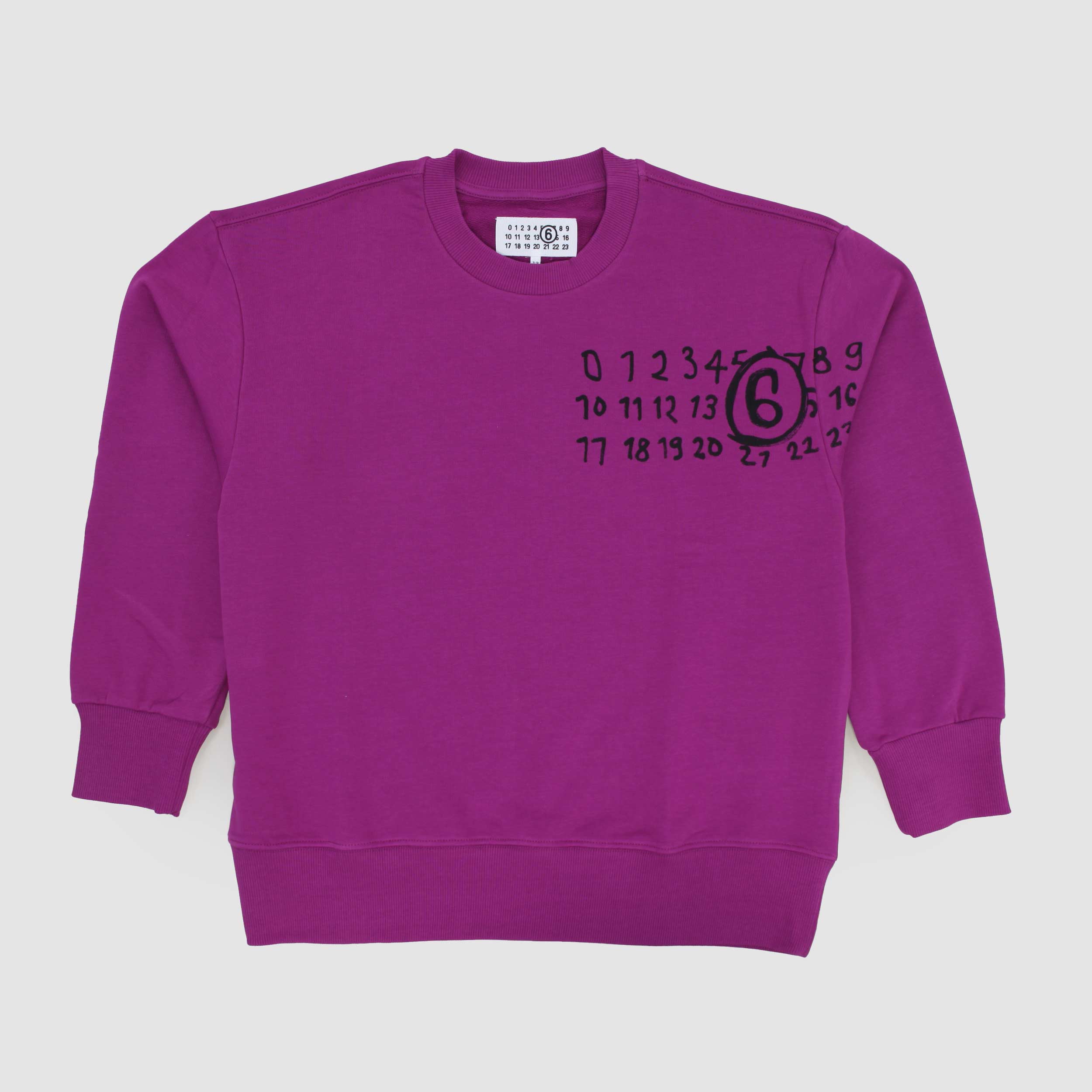 Felpa Viola Con Logo Numeral Firmata MM6 - annameglio.com abbigliamento moda