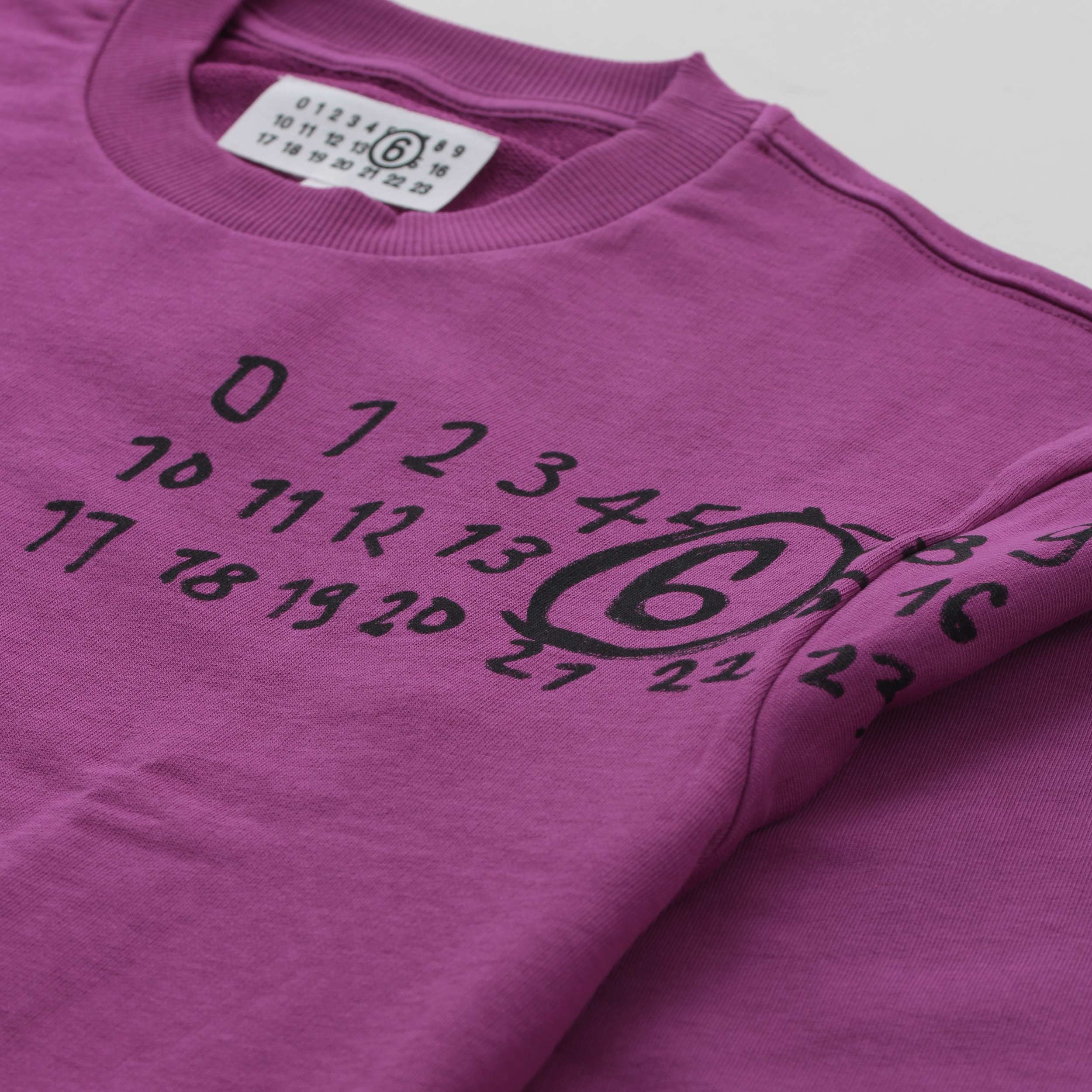 Felpa Viola Con Logo Numeral Firmata MM6 - annameglio.com abbigliamento moda