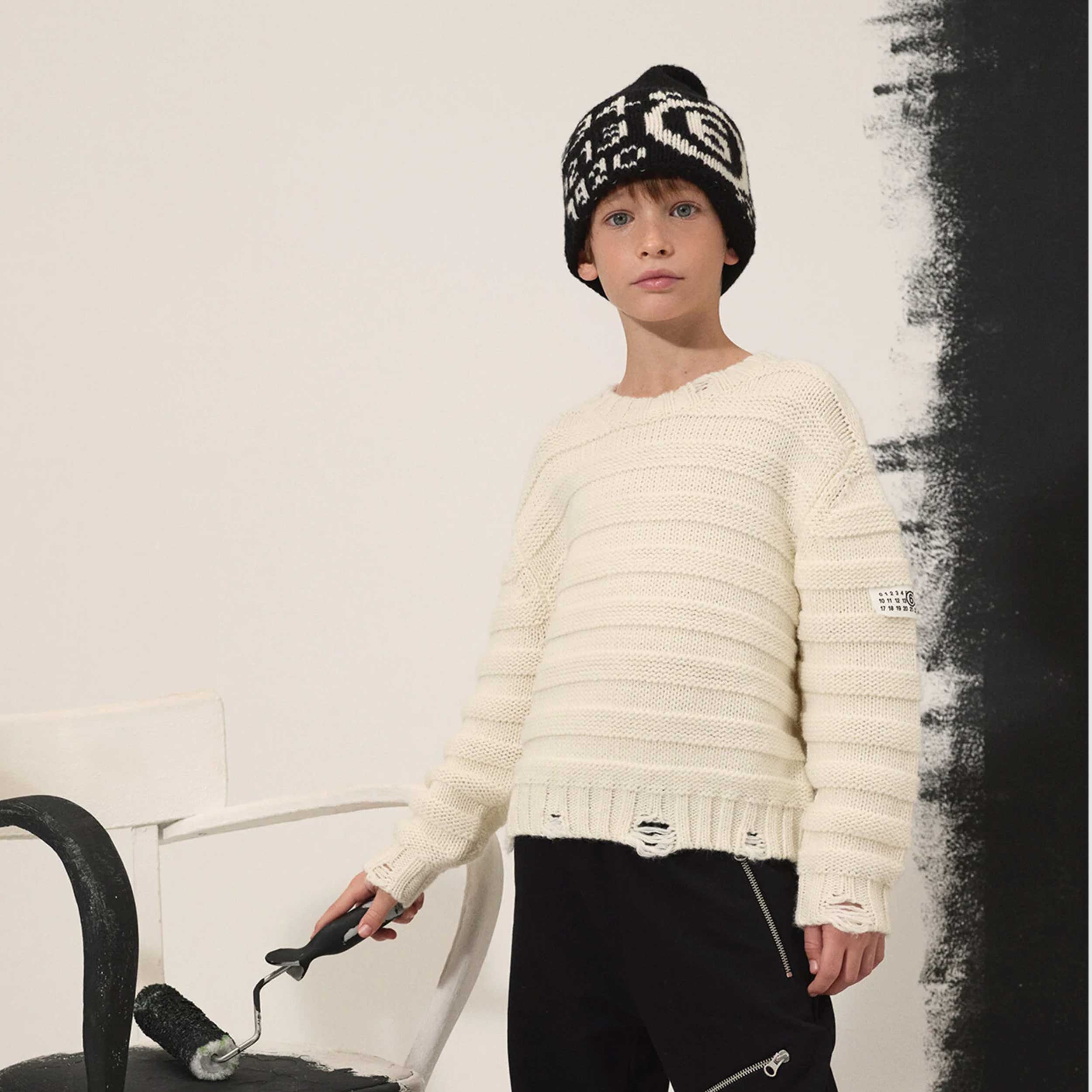 Pullover Bianco In Misto Lana Firmato MM6 - annameglio.com abbigliamento moda