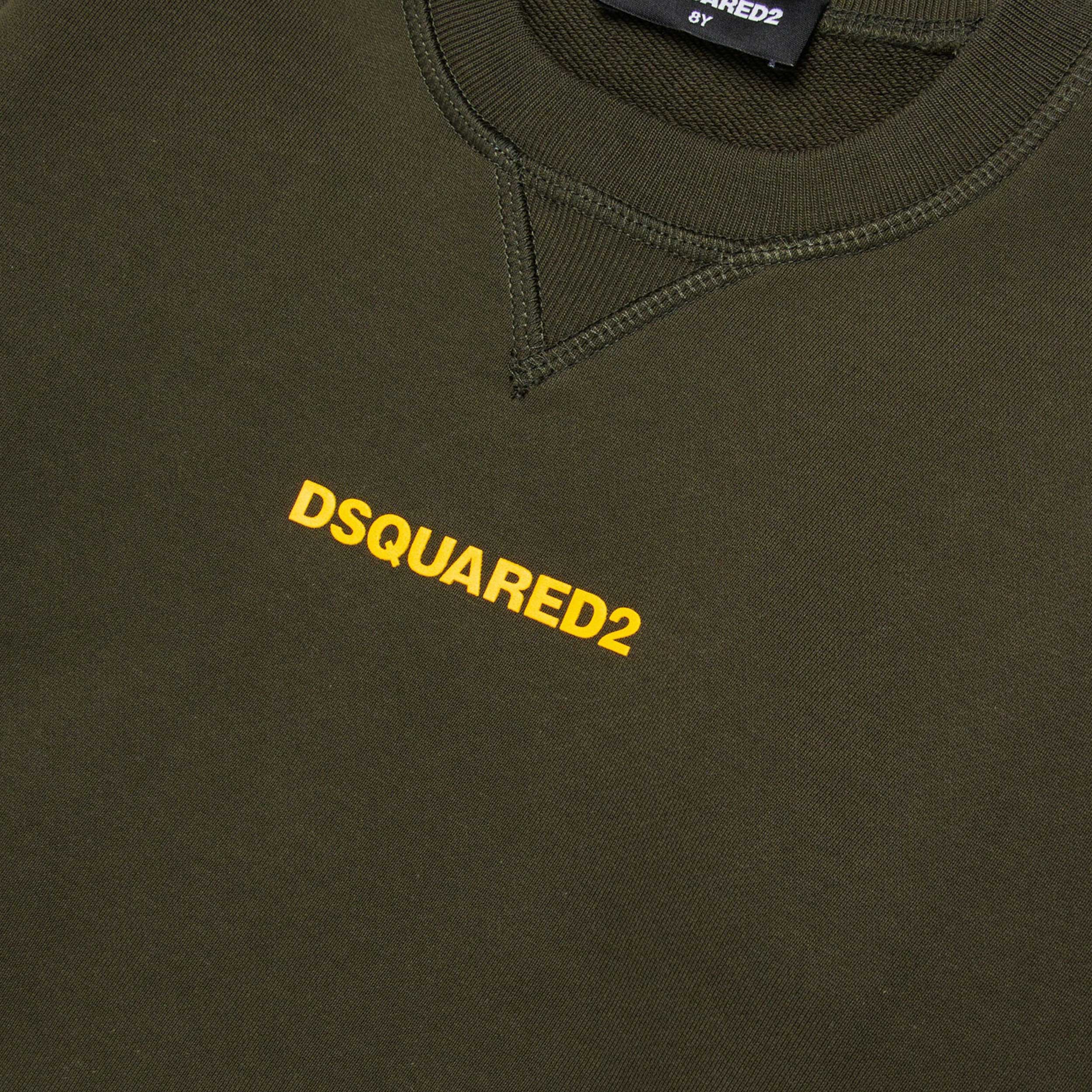 Felpa Verde Leggera In Cotone Firmata DSQUARED2 - annameglio.com abbigliamento moda