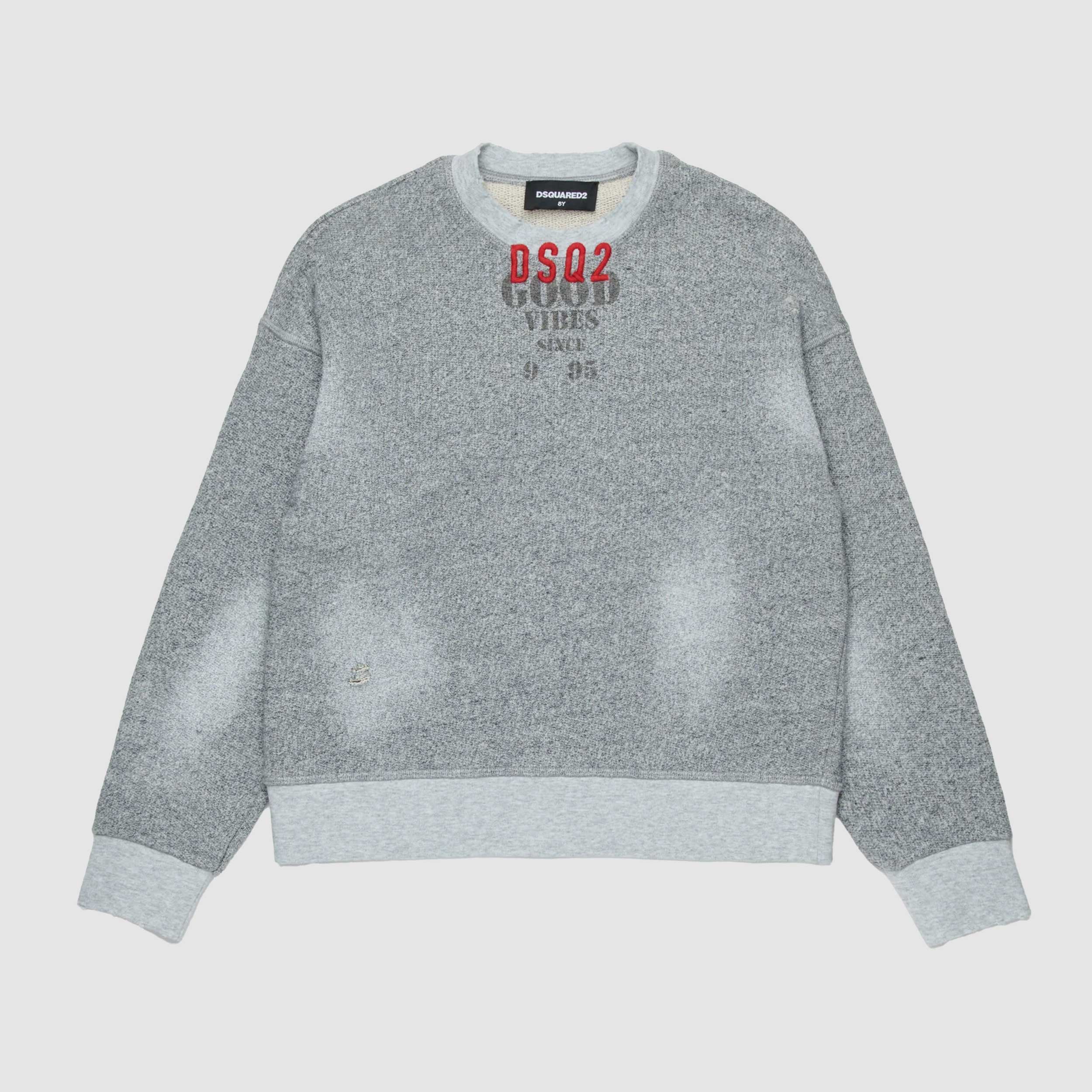 Felpa Girocollo Grigia Firmata DSQUARED2 - annameglio.com abbigliamento moda