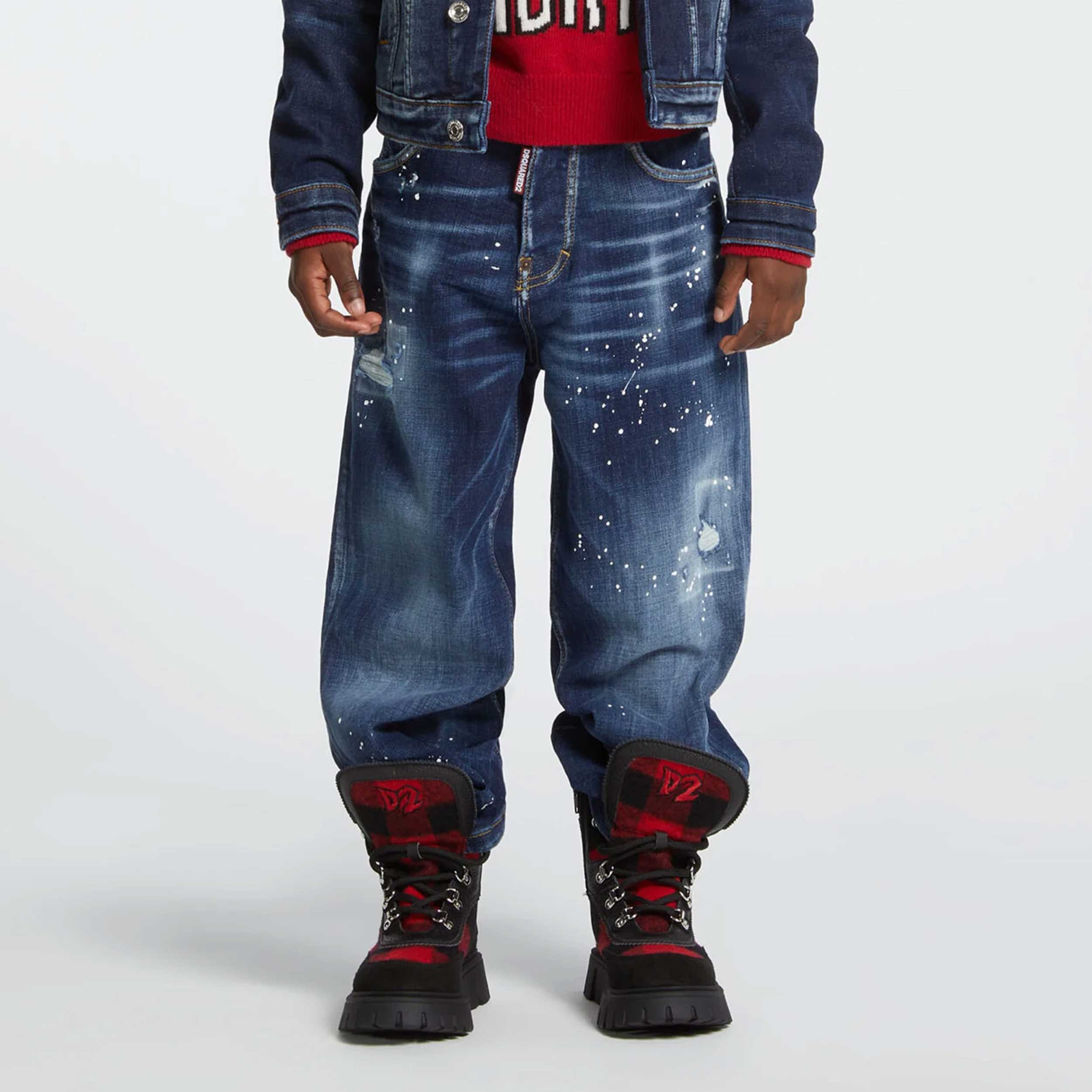 Jeans Blu Con Piccole Macchie Firmato DSQUARED2 - annameglio.com abbigliamento moda