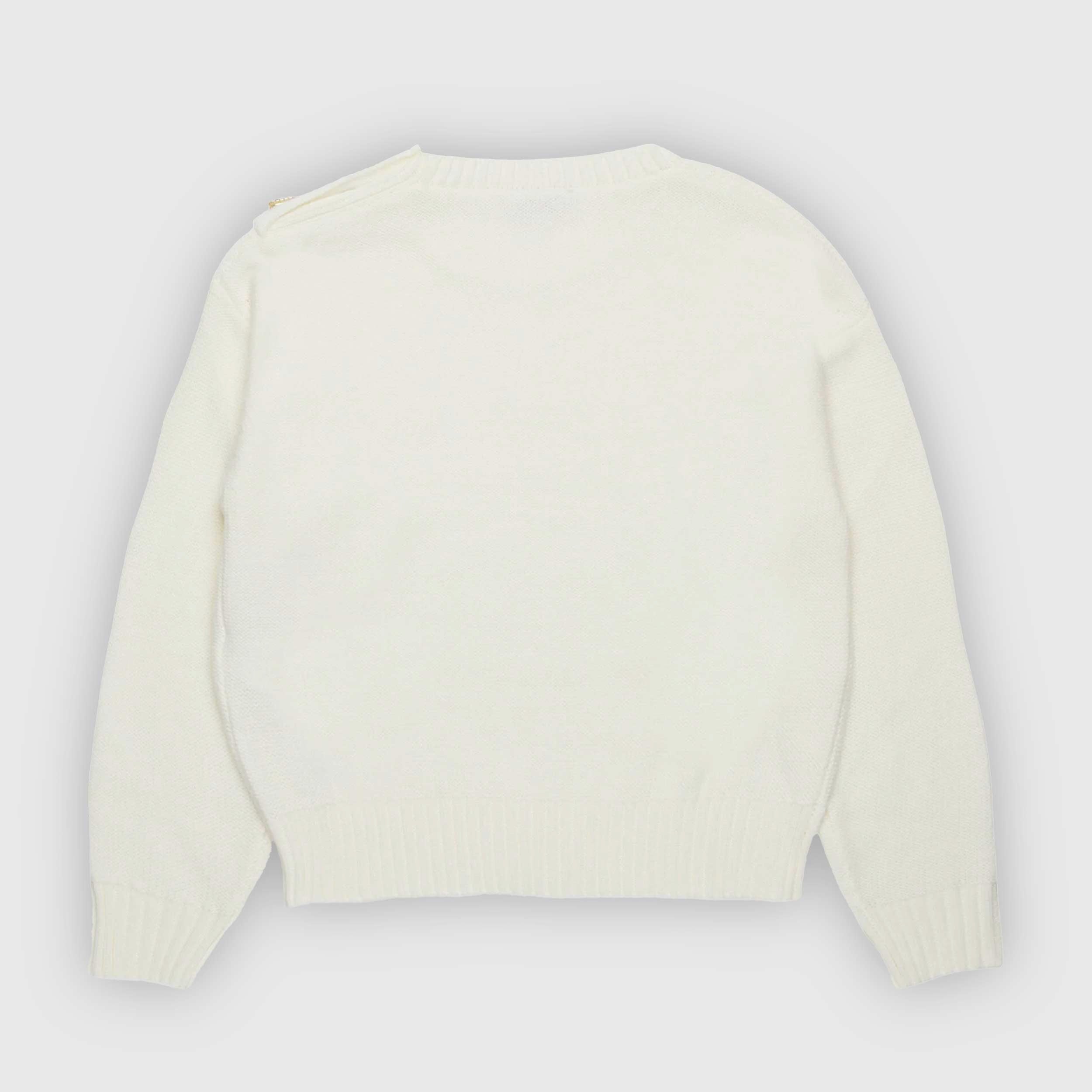 Maglione Bianco E Bottoni Decorativi Firmato N 21 - annameglio.com abbigliamento moda