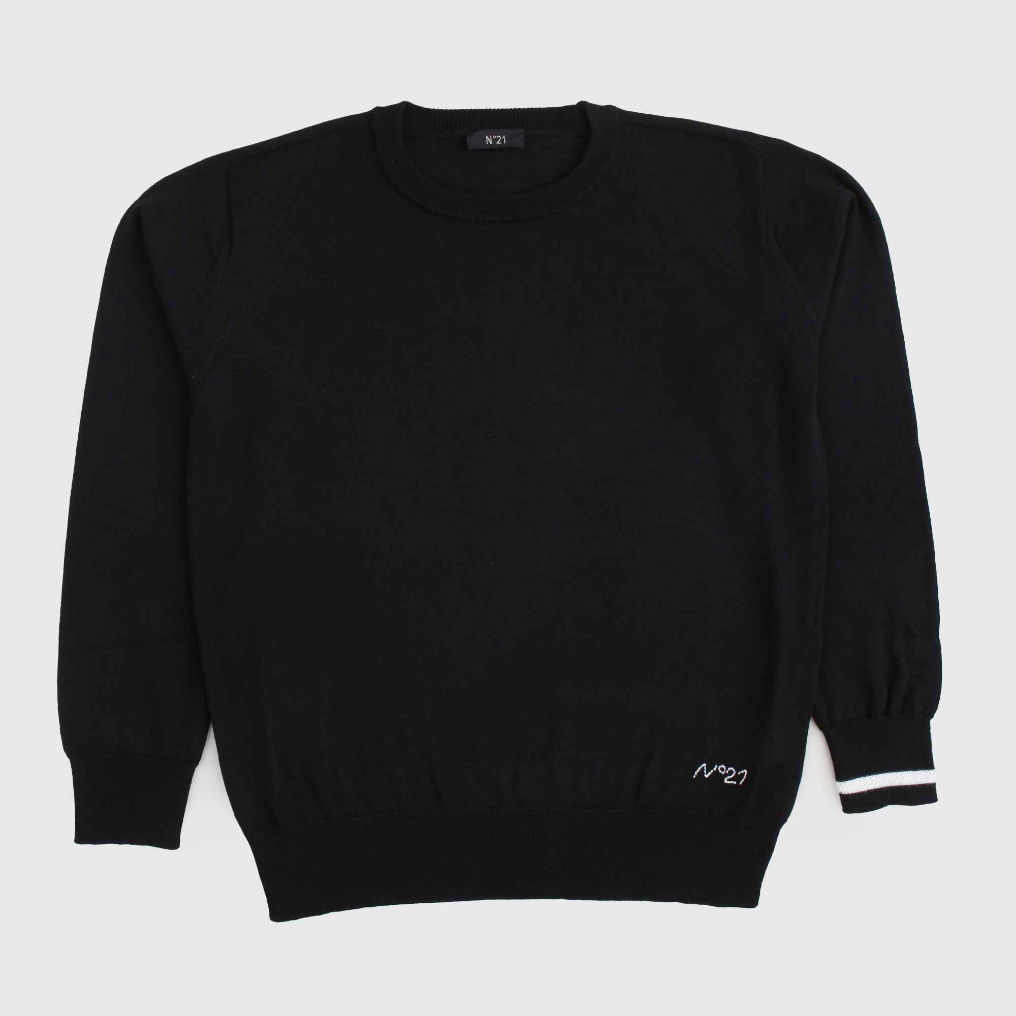 Maglioncino Nero Con Logo Firmato N 21 - annameglio.com abbigliamento moda