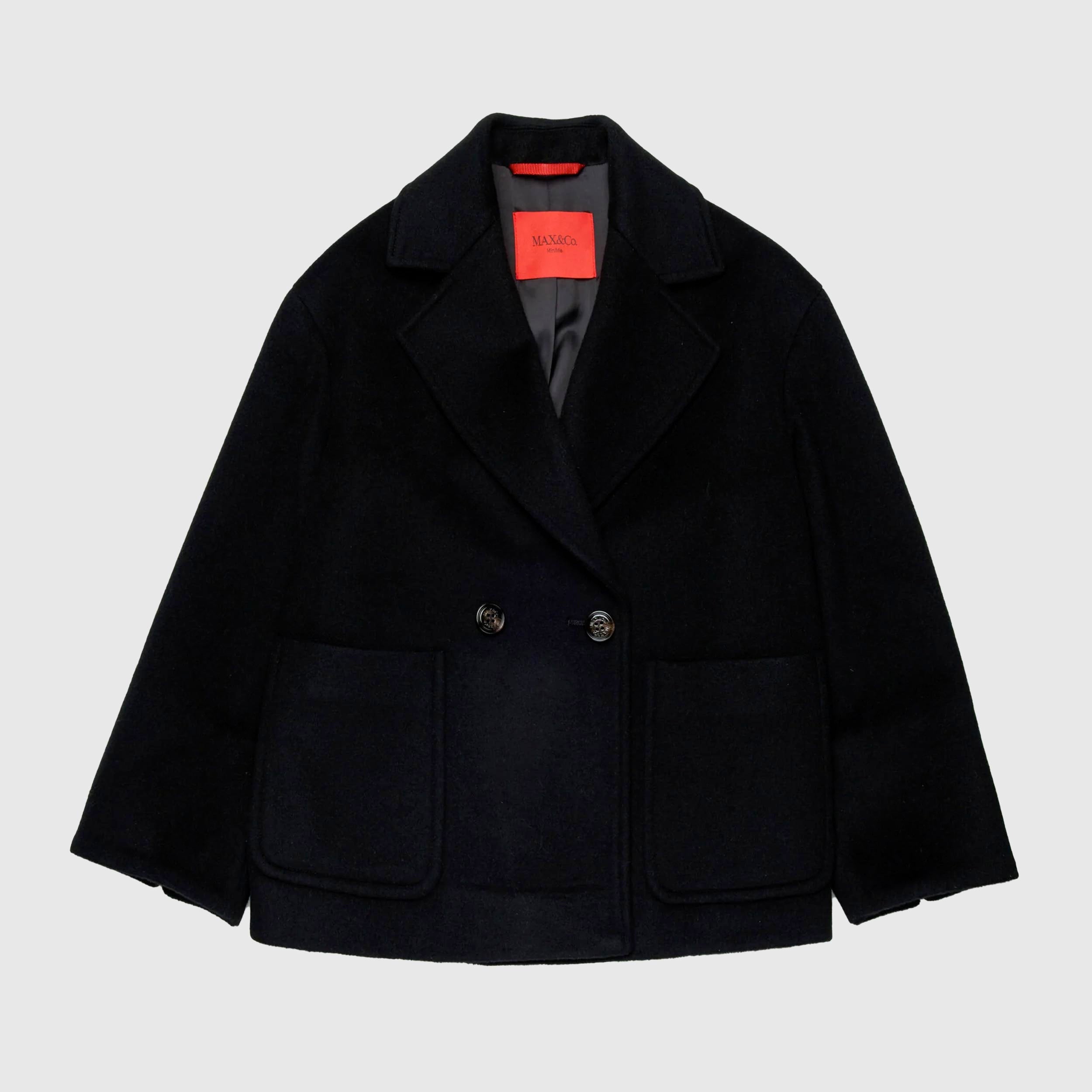 Blazer Nero Doppiopetto In Lana Firmato MAX AND CO - annameglio.com abbigliamento moda