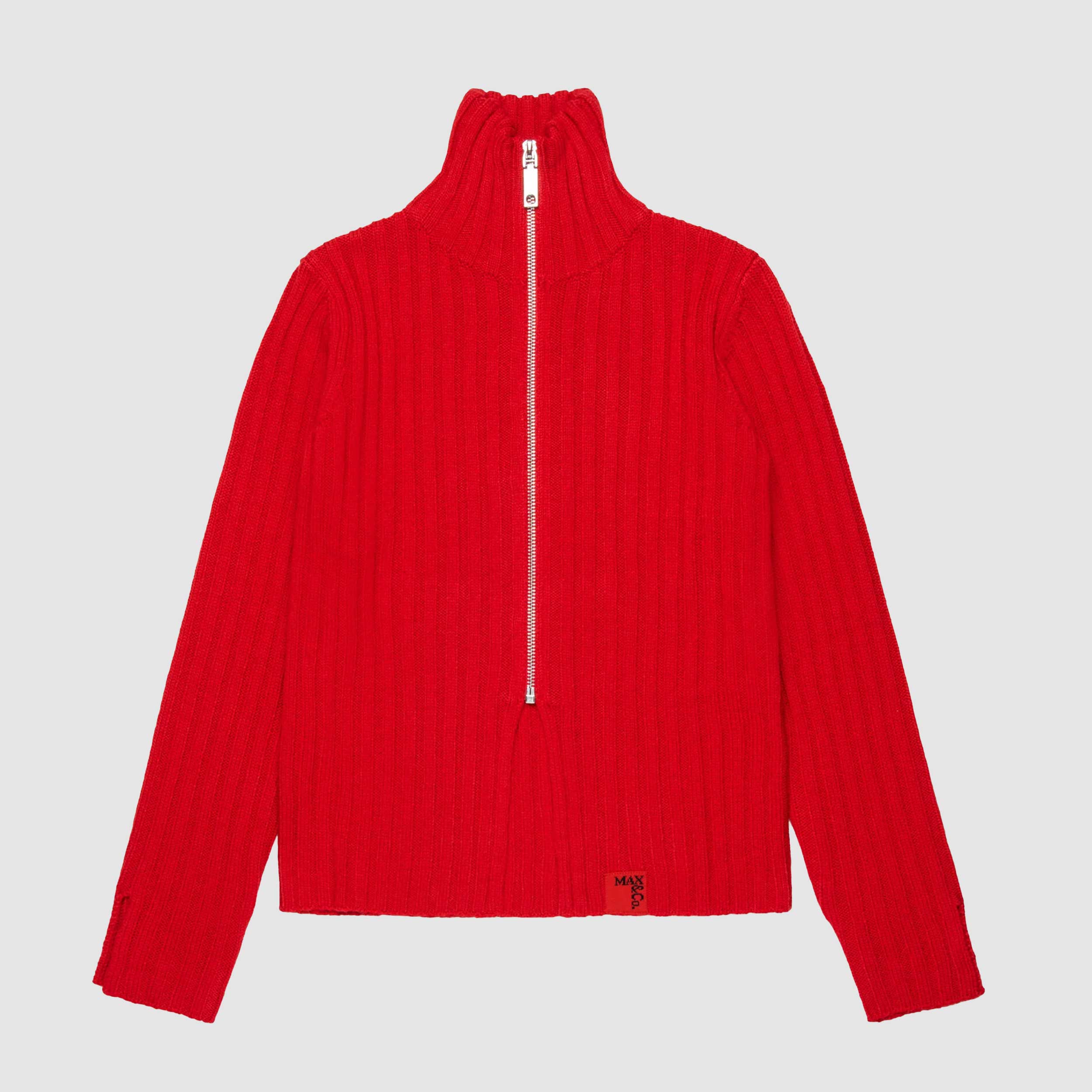 Cardigan Rosso Collo Alto Firmato MAX AND CO - annameglio.com abbigliamento moda