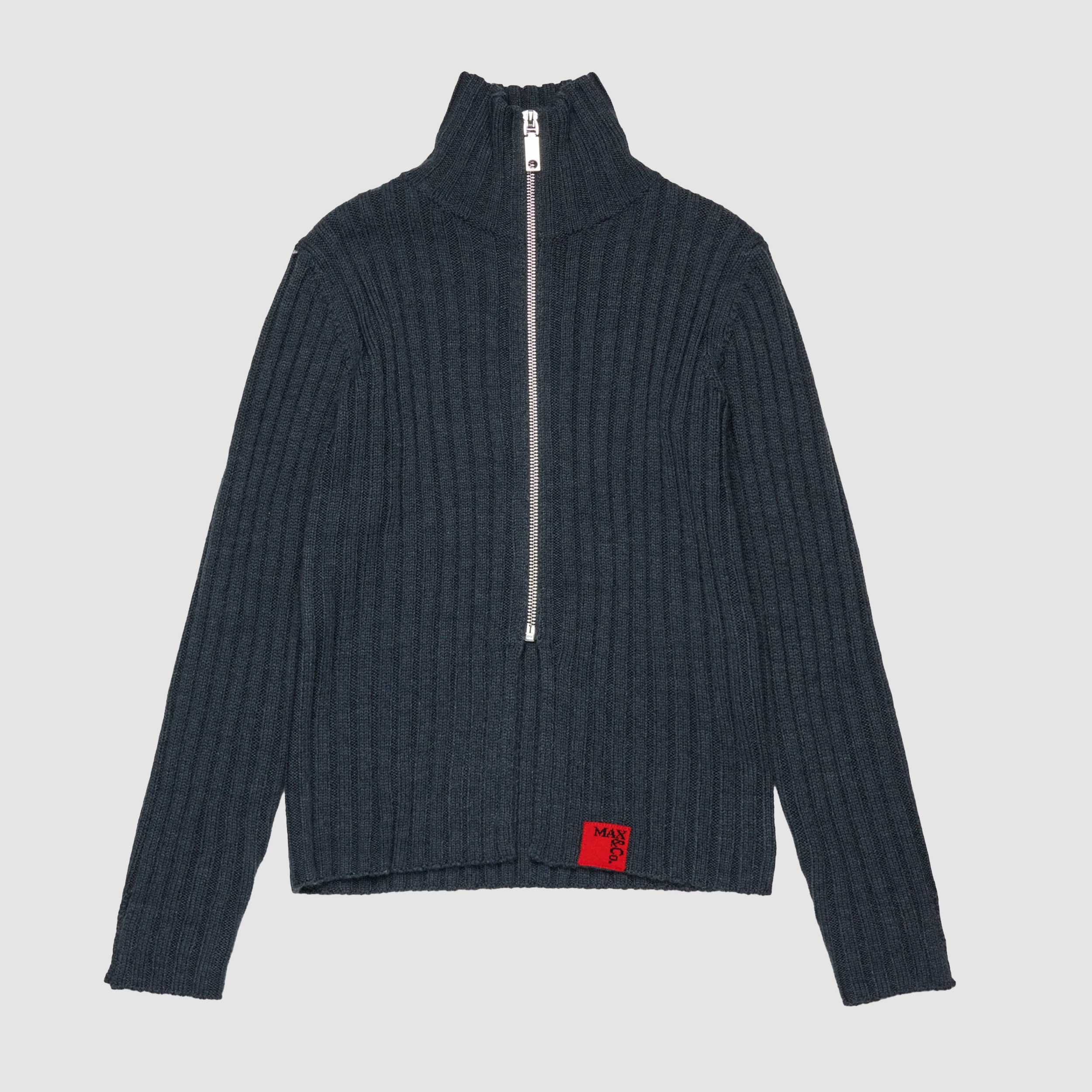 Cardigan Blu Collo Alto Firmato MAX AND CO - annameglio.com abbigliamento moda