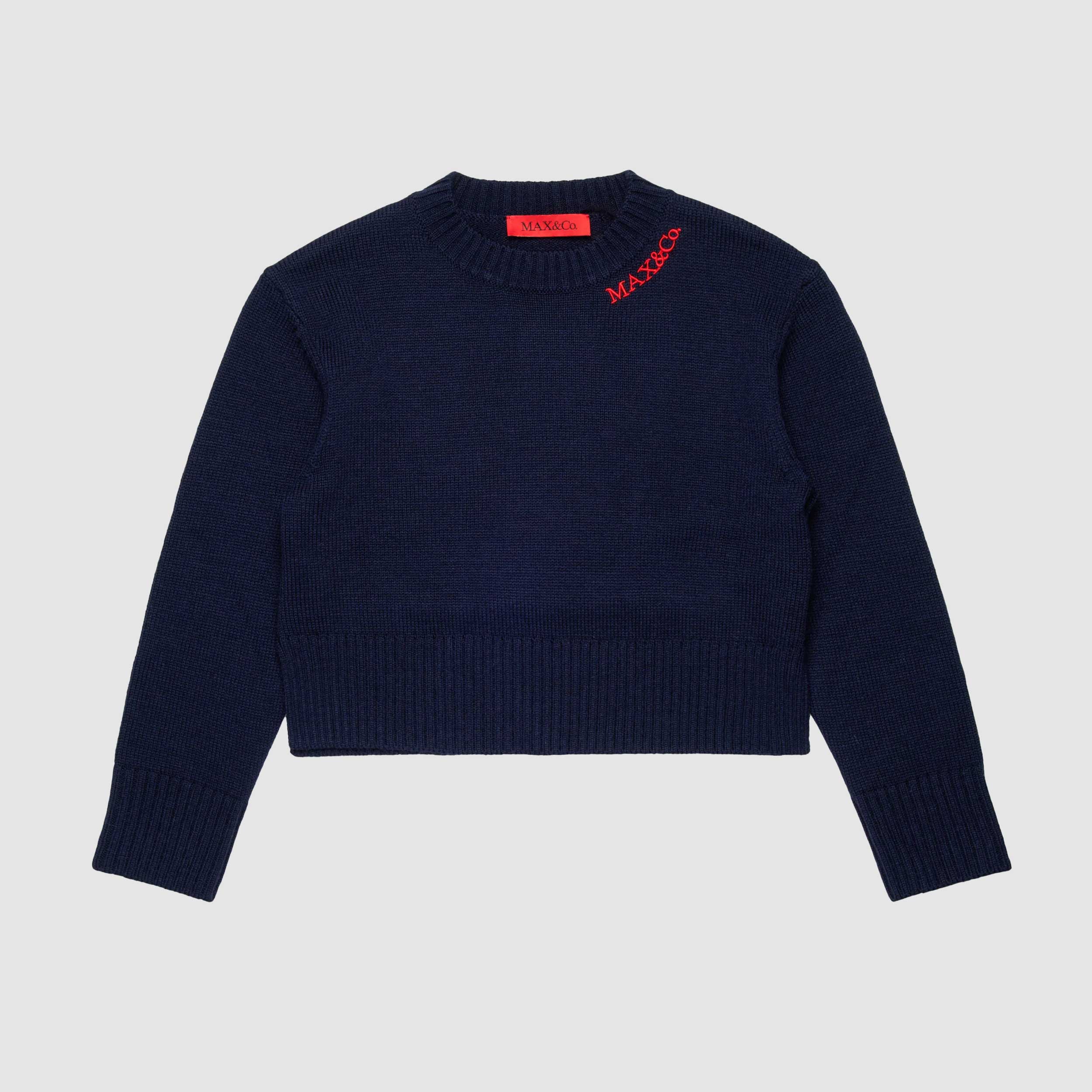 Pullover Misto Lana Blu Firmato MAX AND CO - annameglio.com abbigliamento moda