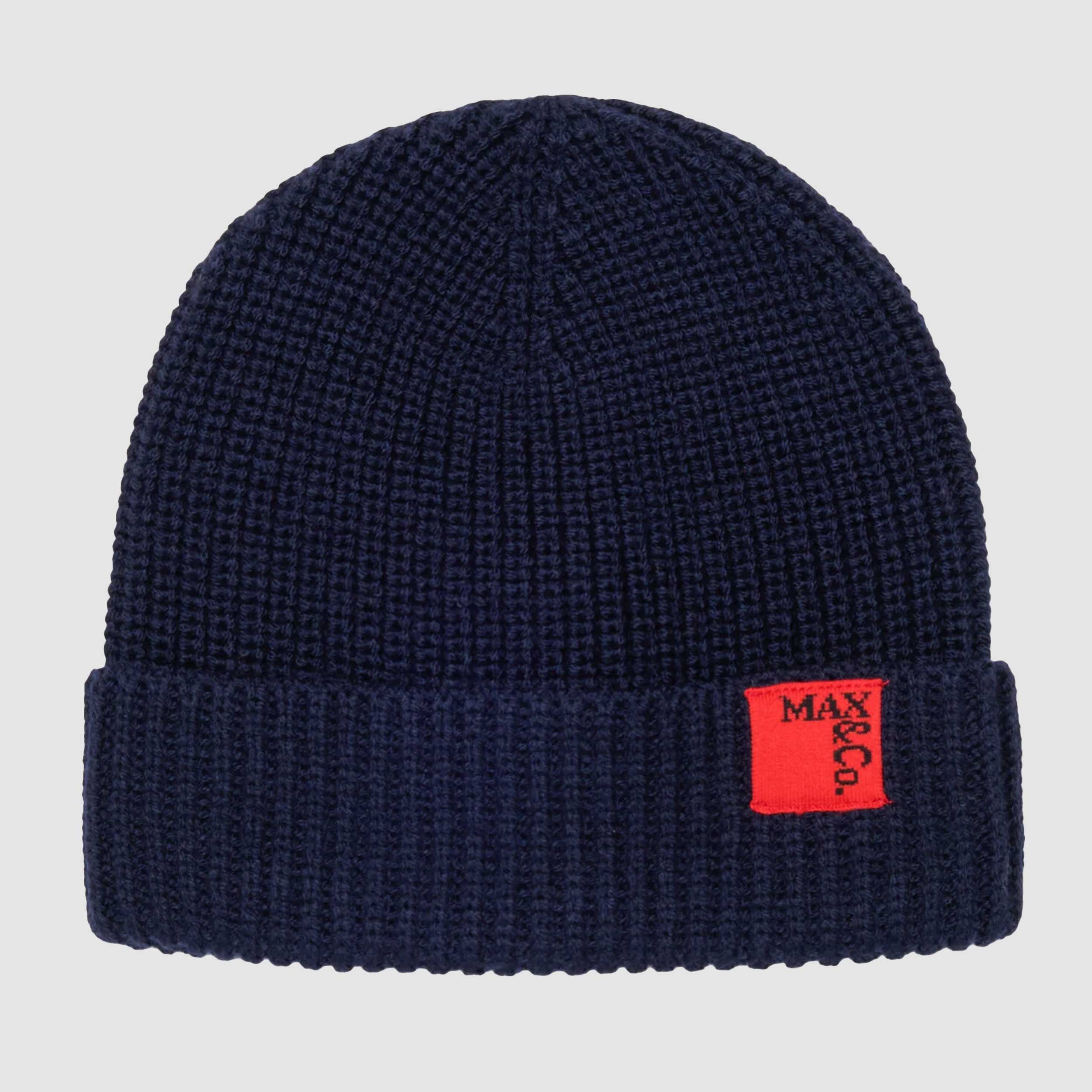 Berretto Beanie Blu Firmato MAX AND CO - annameglio.com abbigliamento moda