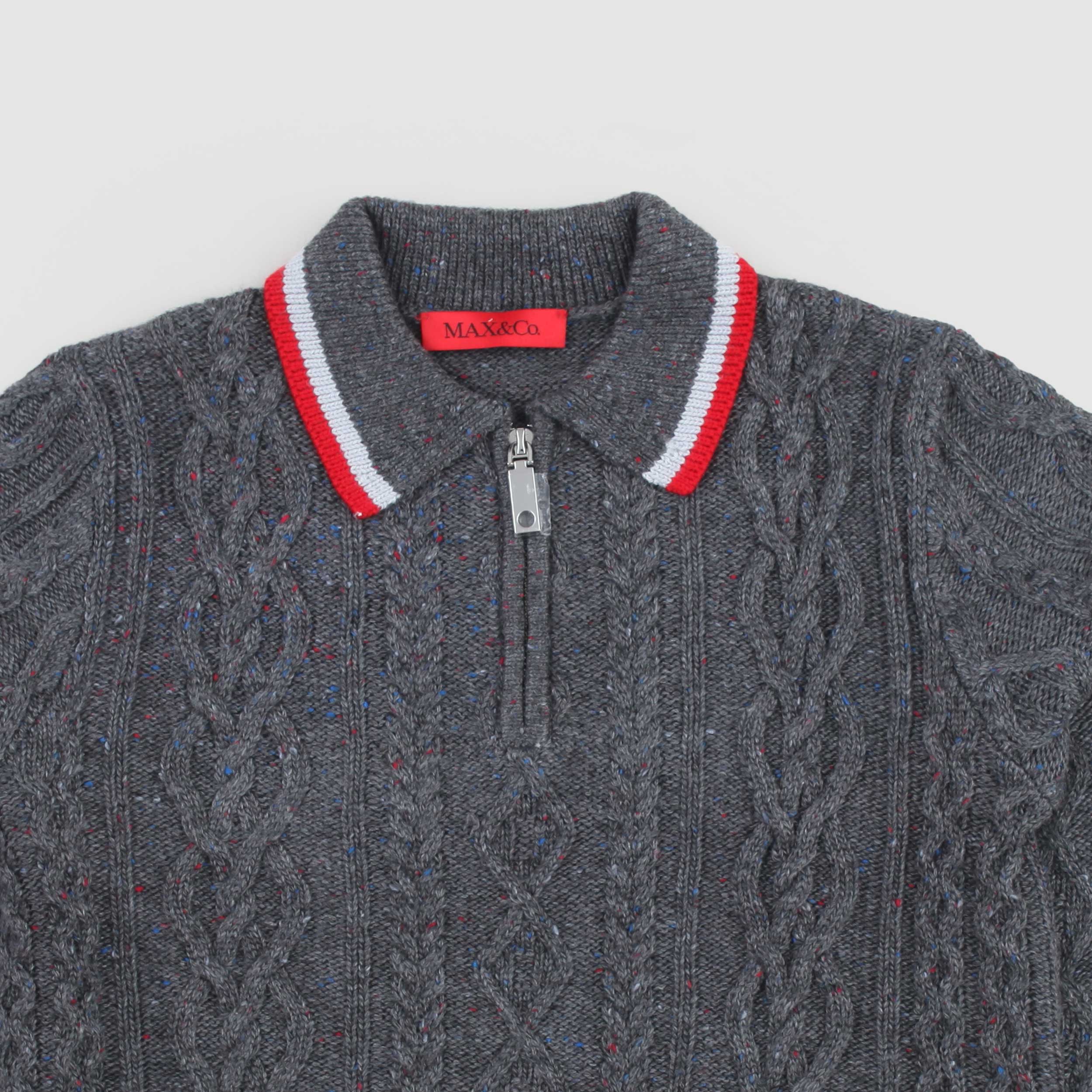 Maglioncino Grigio E Dettagli Rossi By MAX AND CO - annameglio.com abbigliamento moda