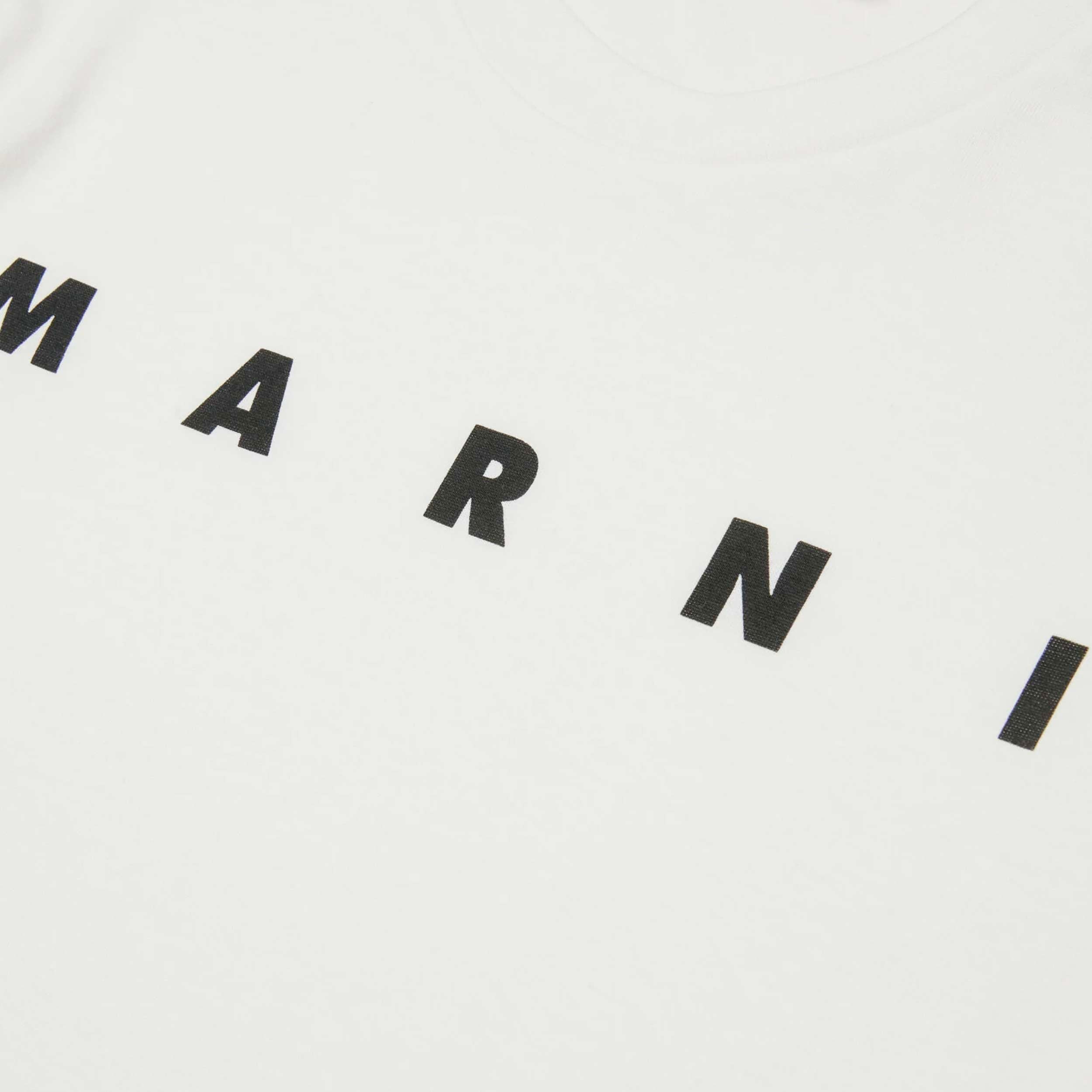 T-shirt Bianca In Jersey Con Logo Firmata MARNI - annameglio.com abbigliamento moda