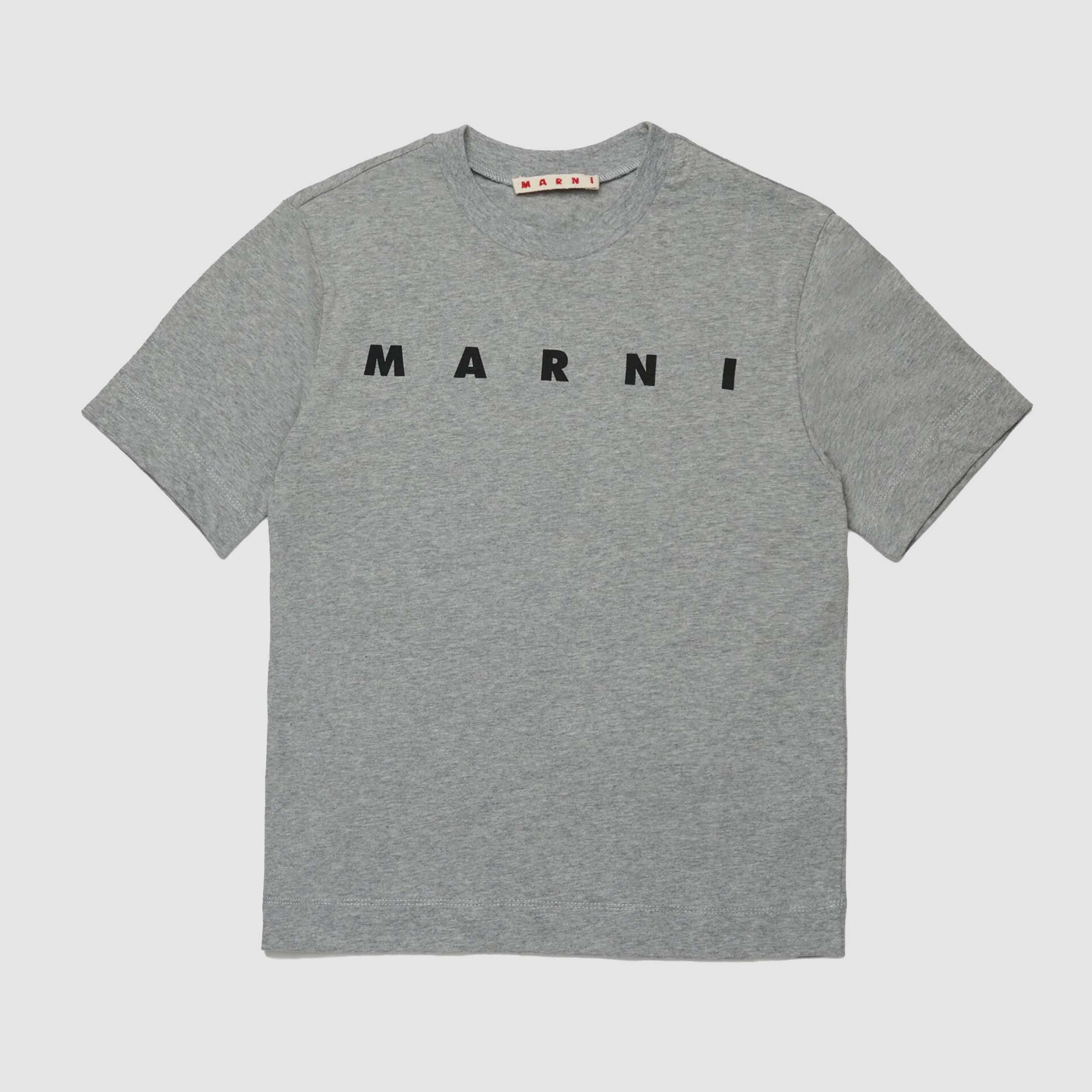 T-shirt Grigia In Jersey Con Logo Firmata MARNI - annameglio.com abbigliamento moda