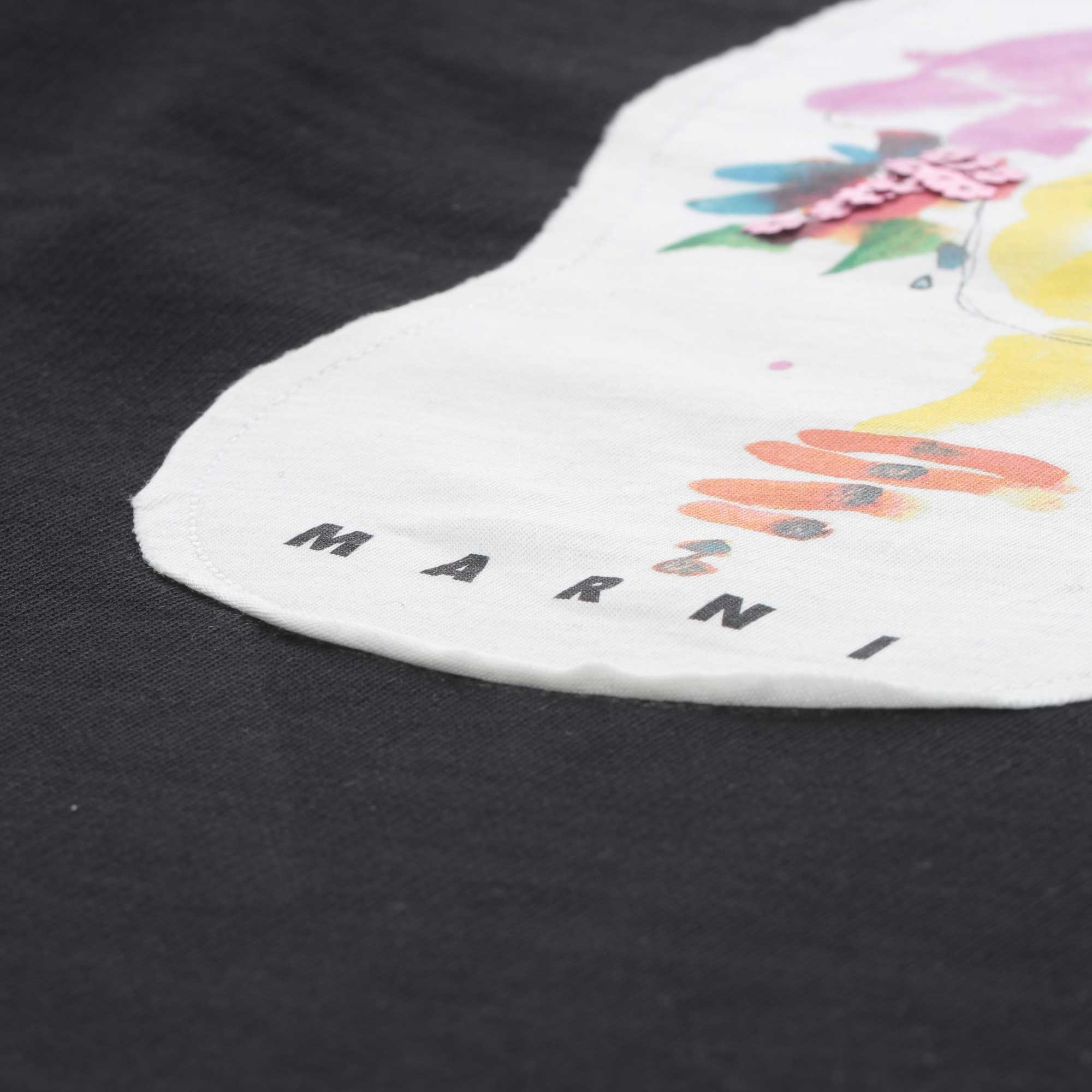 Felpa Nera Con Stampa Bianca Firmata MARNI - annameglio.com abbigliamento moda