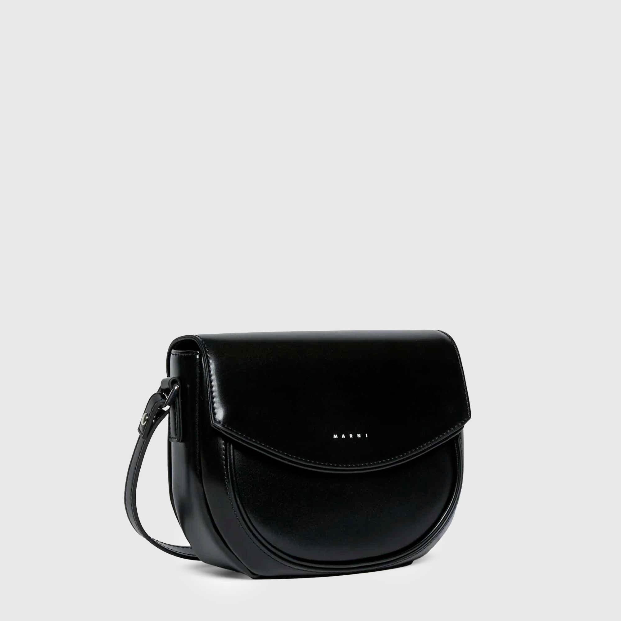 Borsa Nera In Tessuto Spalmato Firmato Marni - annameglio.com abbigliamento moda