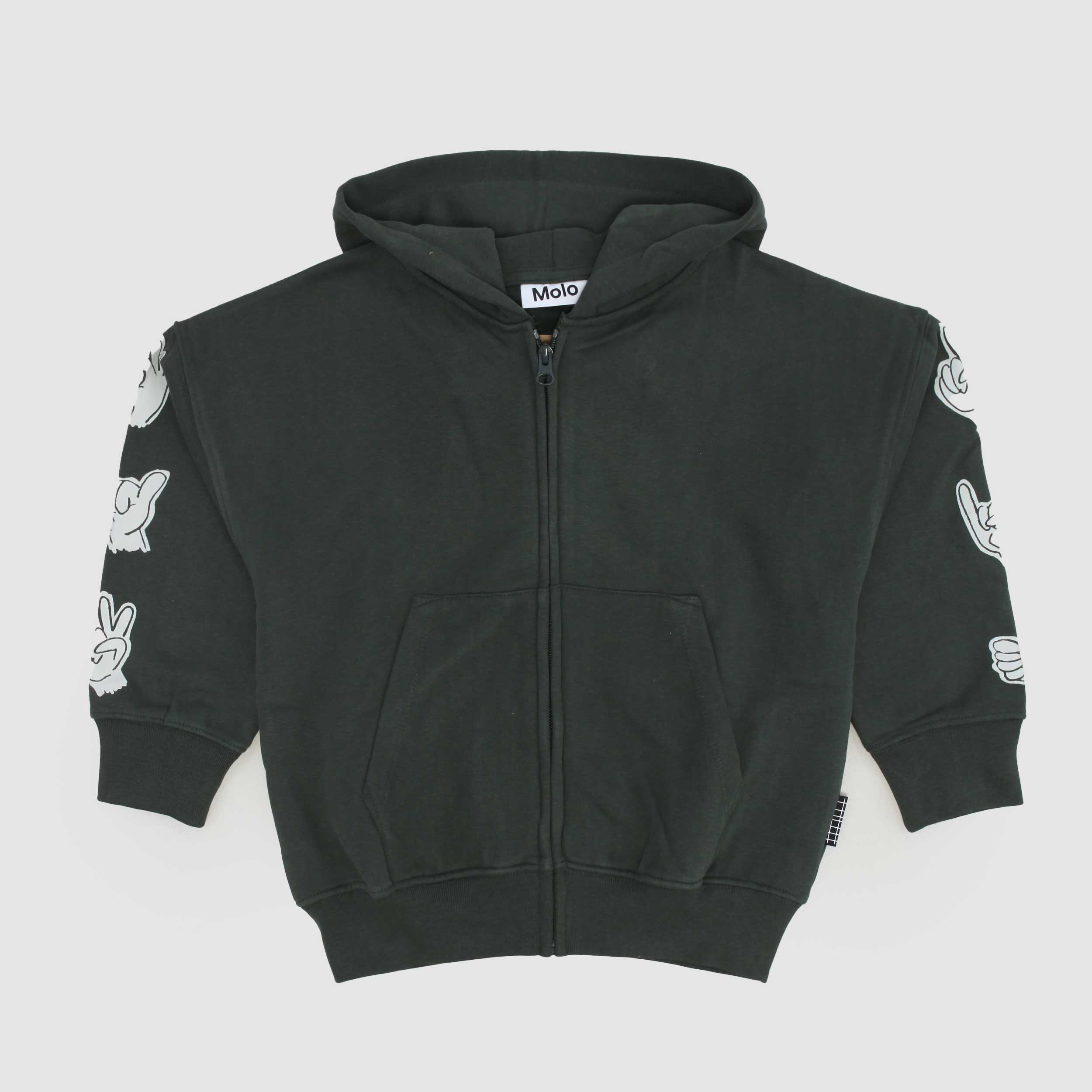 Felpa Verde Con Stampa Sulle Maniche Firmata MOLO - annameglio.com abbigliamento moda