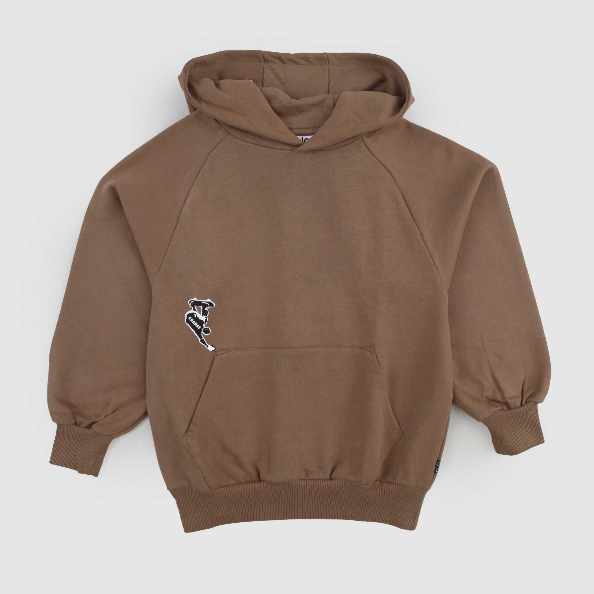 Felpa Marrone Con Stampa Nera Firmata MOLO - annameglio.com abbigliamento moda