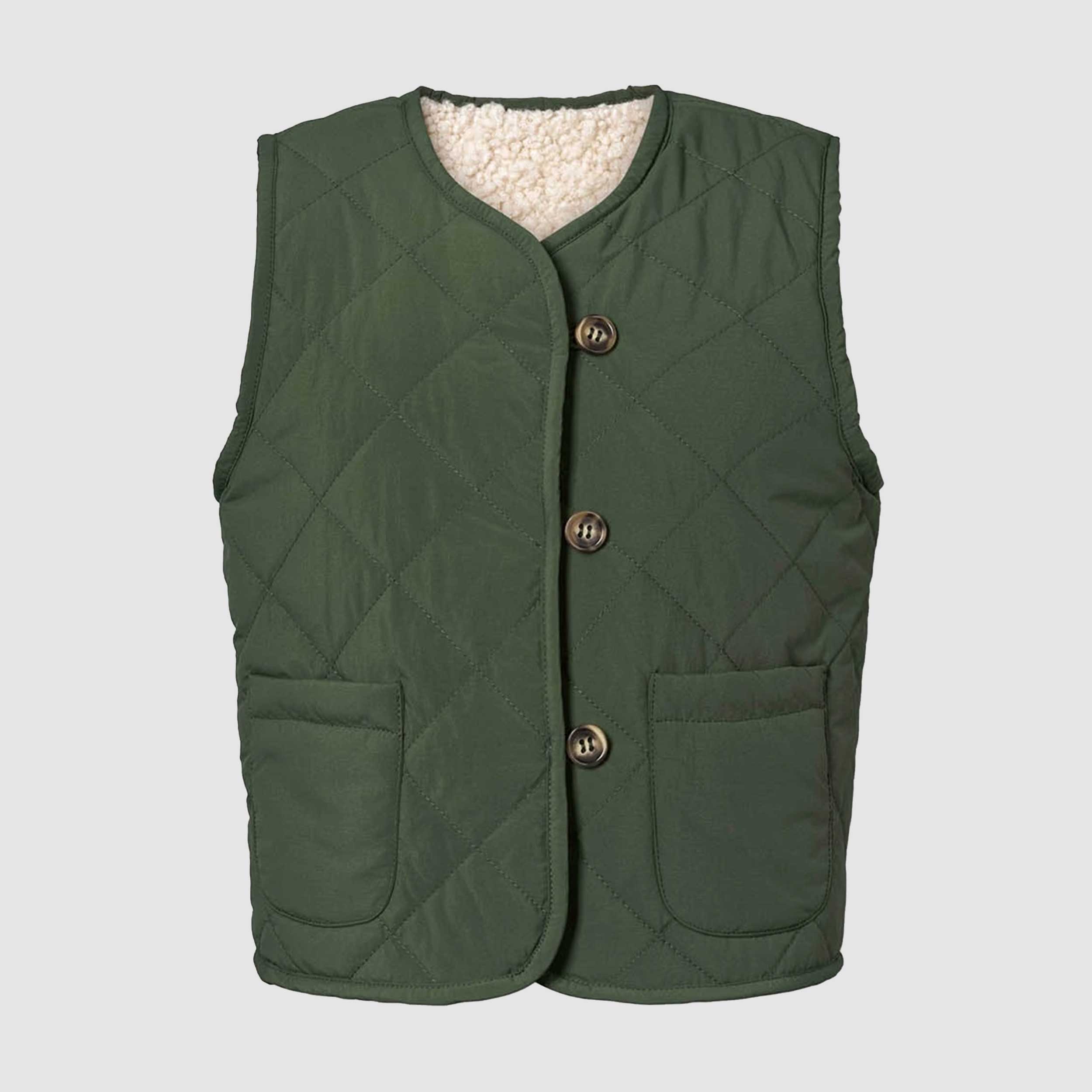 Gilet Doubleface Verde E Teddy Firmato MOLO - annameglio.com abbigliamento moda