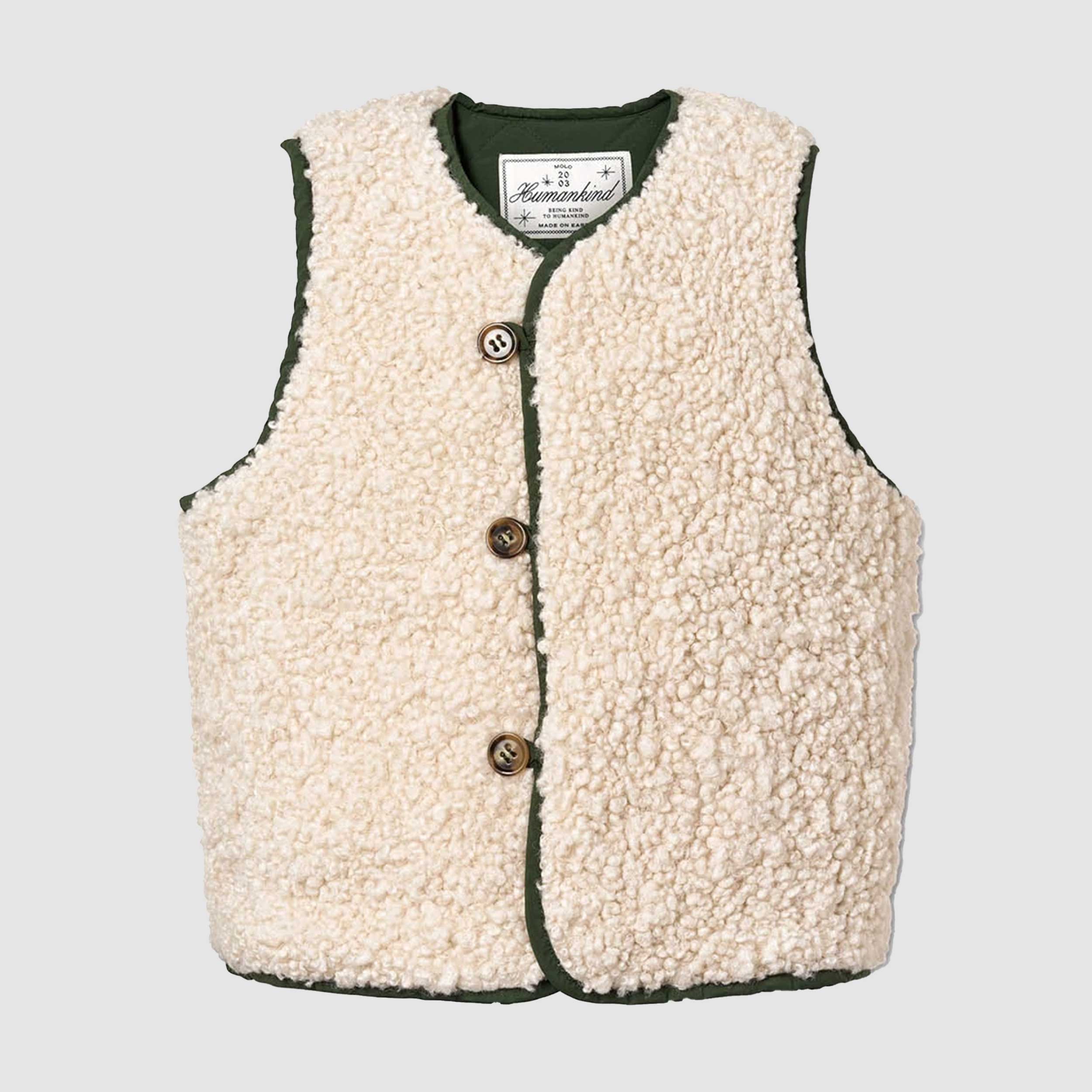 Gilet Doubleface Verde E Teddy Firmato MOLO - annameglio.com abbigliamento moda