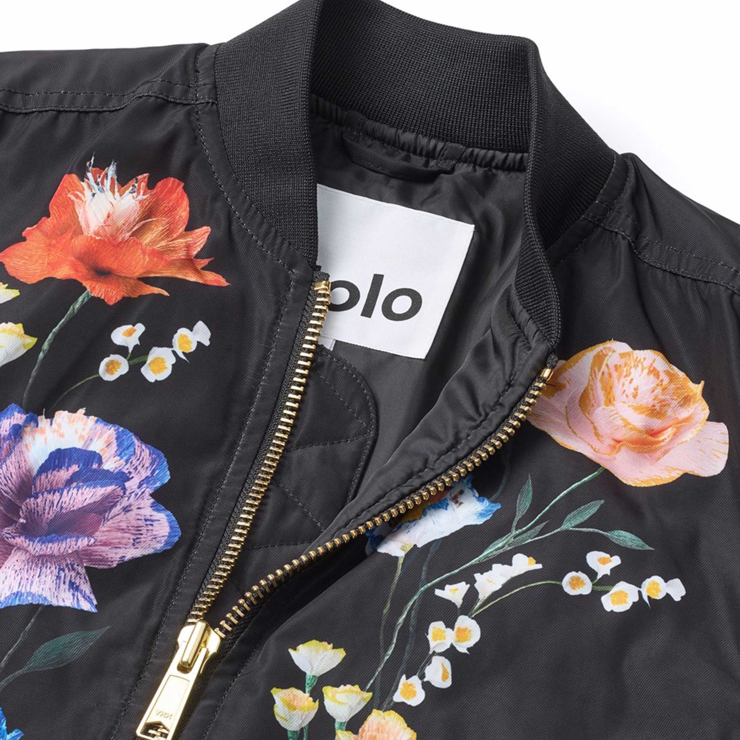 Bomber Nero Hedia Floreale Firmato MOLO - annameglio.com abbigliamento moda