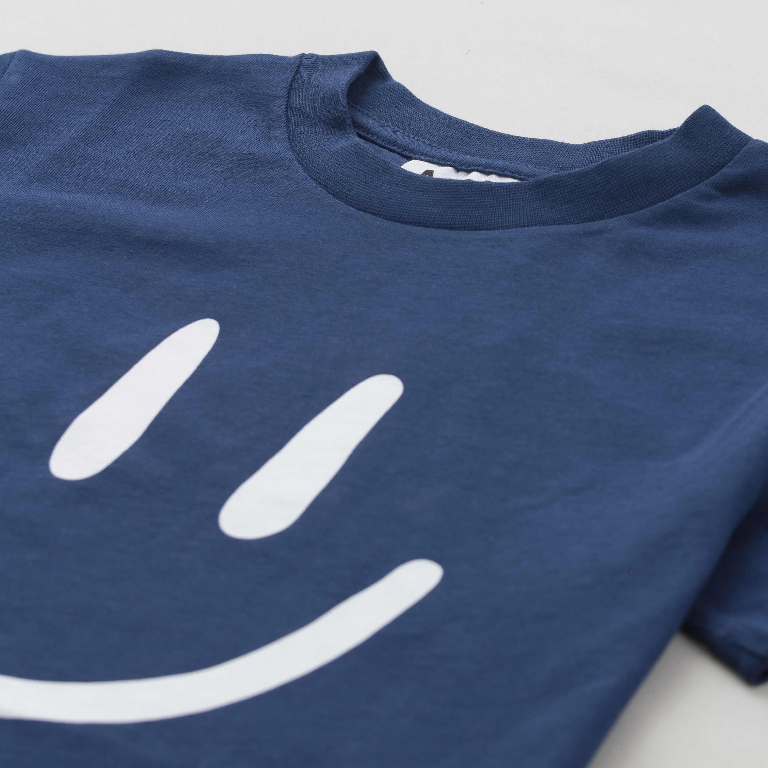 T-shirt Indaco Con Smile Bianco Firmato MOLO - annameglio.com abbigliamento moda