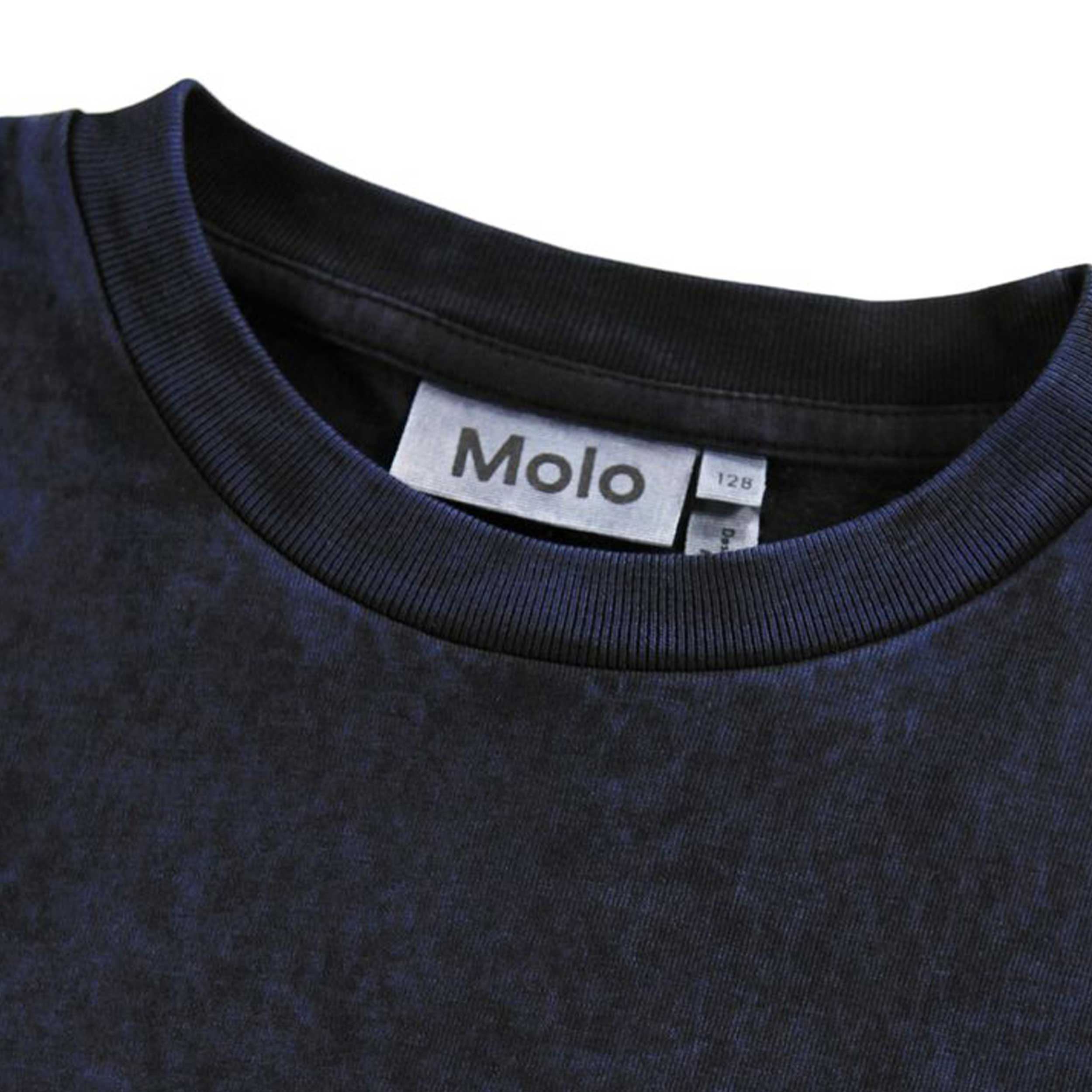 T-shirt Blu Mélangiato E Nero Firmato MOLO - annameglio.com abbigliamento moda