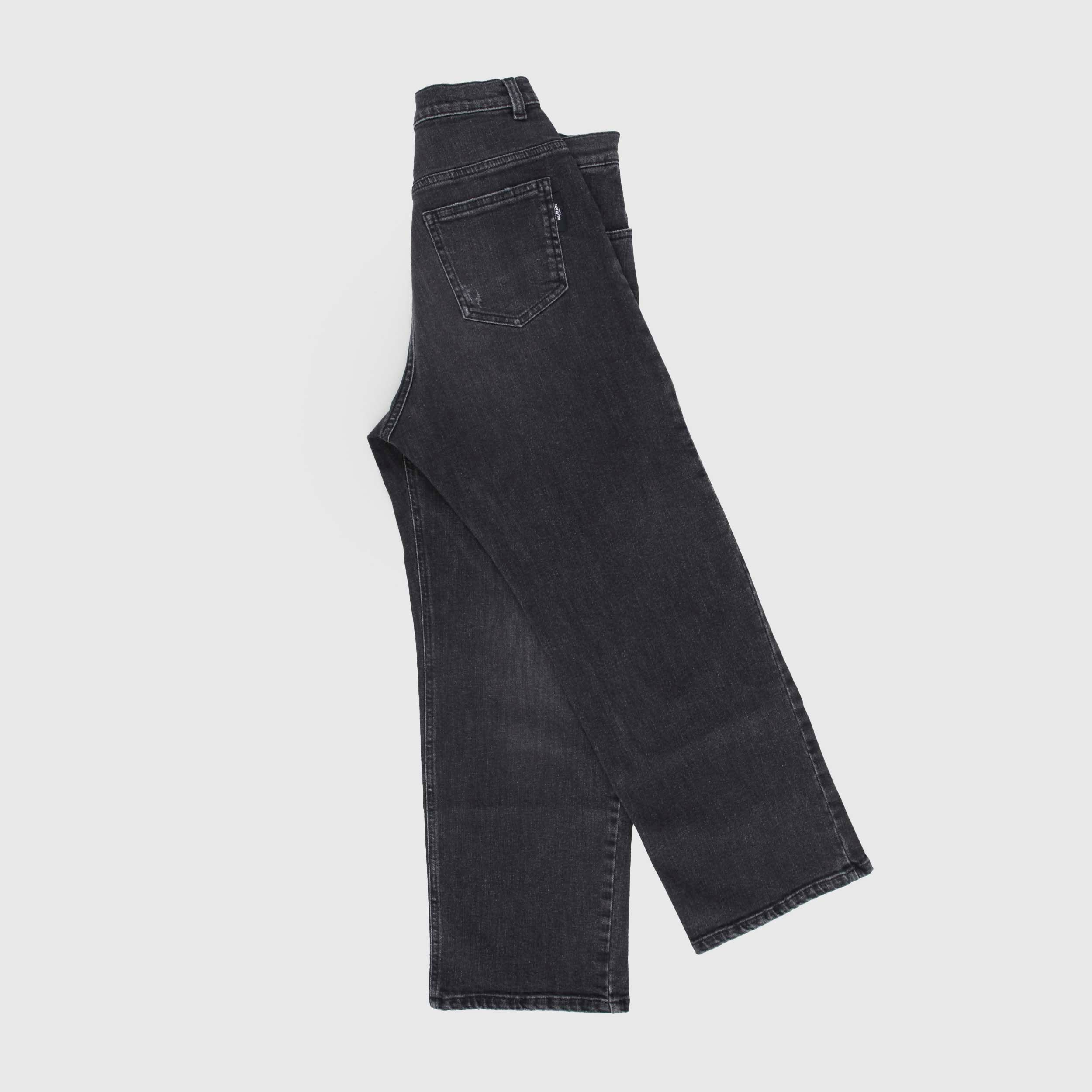 Jeans Nero Con Logo Applicato Firmato BALMAIN - annameglio.com abbigliamento moda