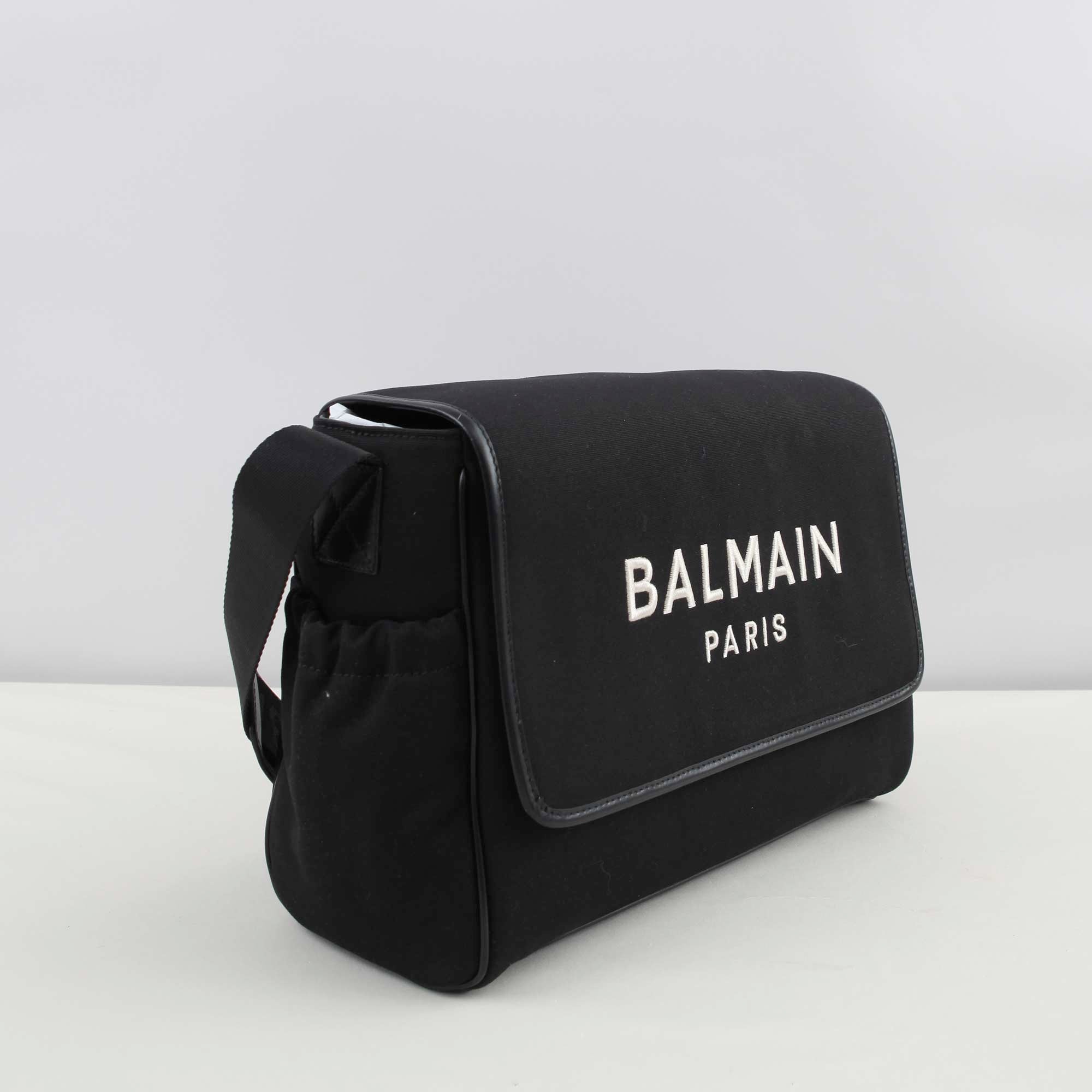 Borsa Fasciatoio Nera Con Logo Firmata BALMAIN - annameglio.com abbigliamento moda