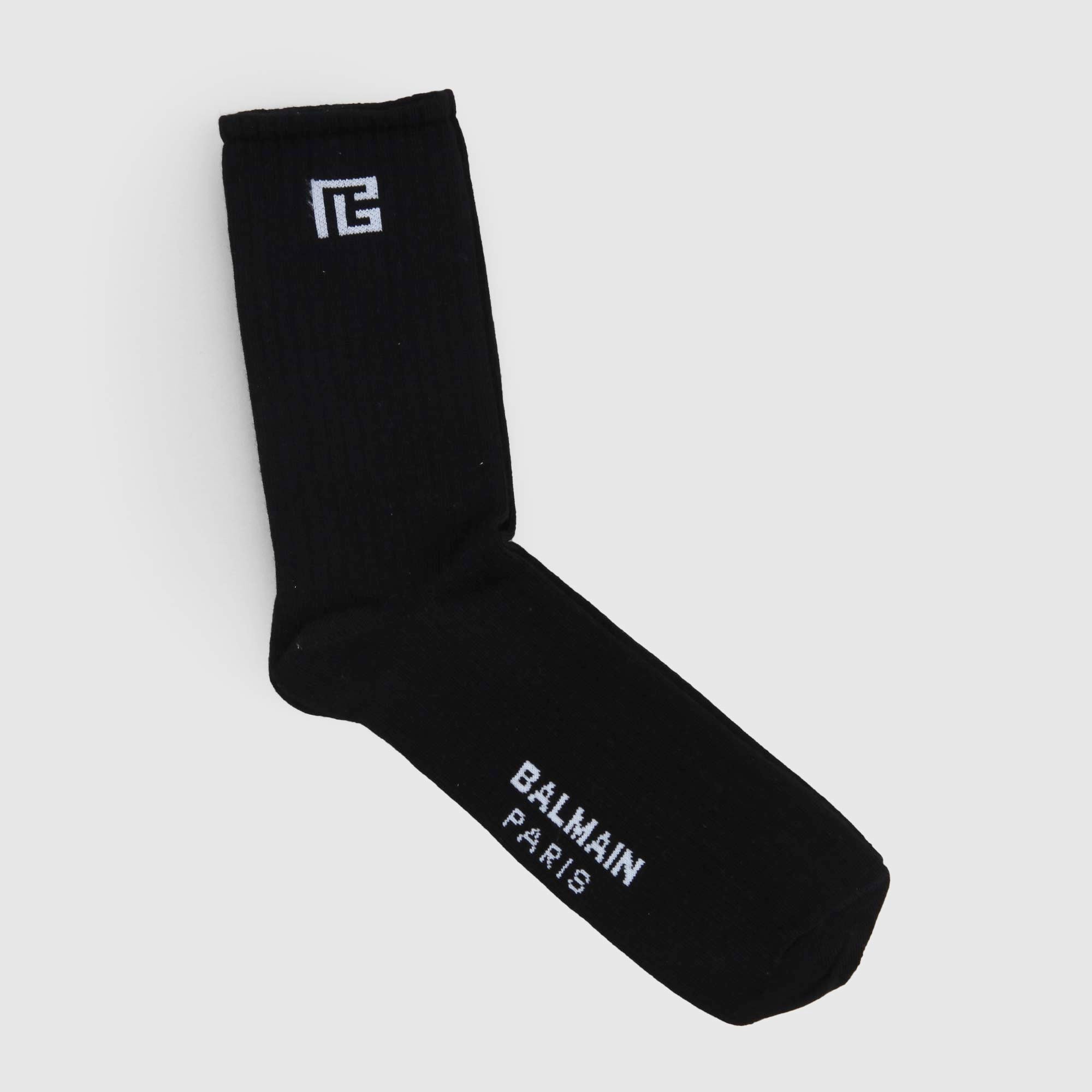 Calzino Nero Con Logo Firmato BALMAIN - annameglio.com abbigliamento moda