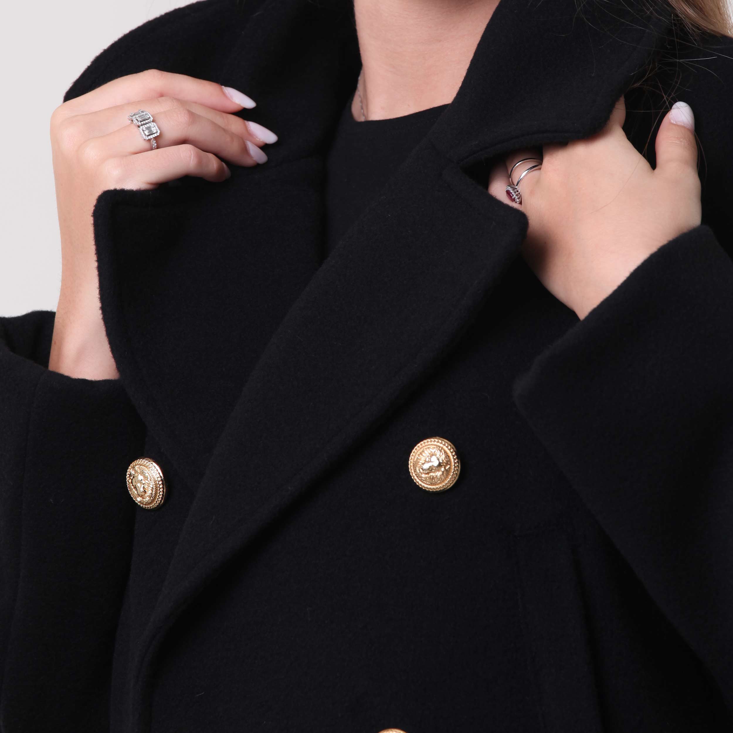 Cappotto Nero Con Bottoni Firmato BALMAIN - annameglio.com abbigliamento moda
