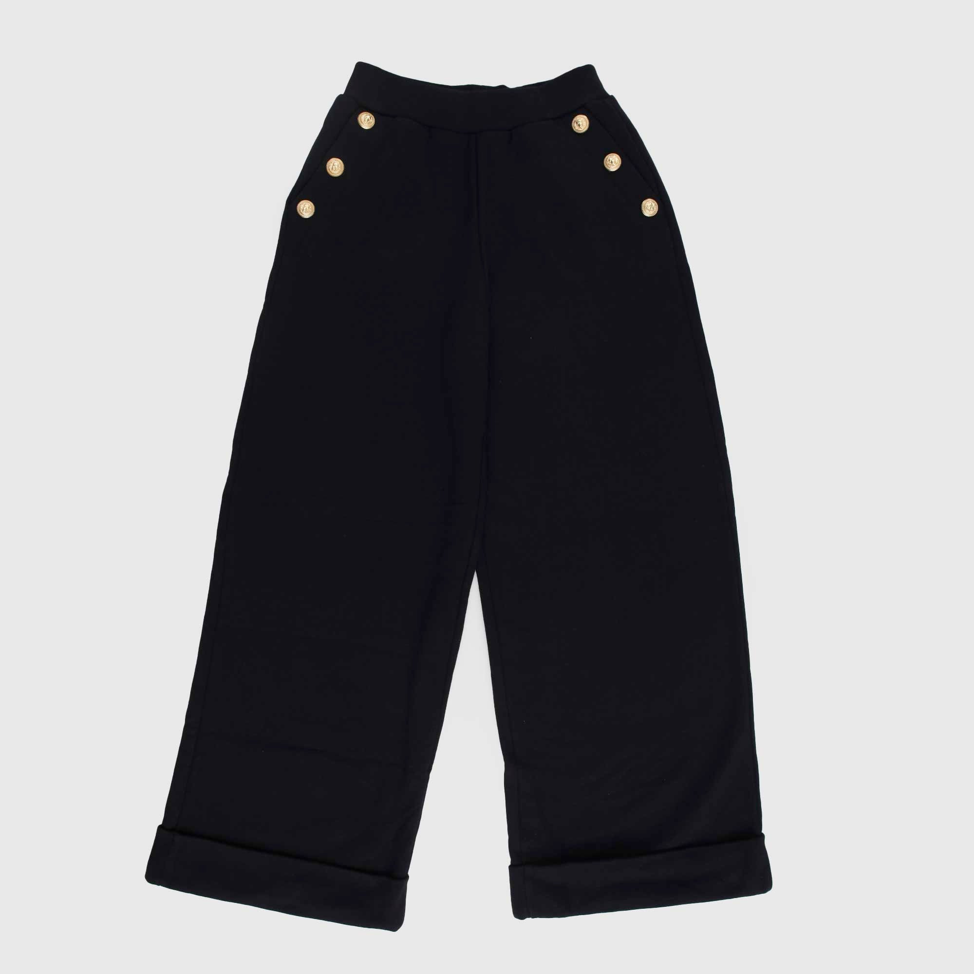 Pantalone Nero E Bottoni Goffrati Firmato BALMAIN - annameglio.com abbigliamento moda